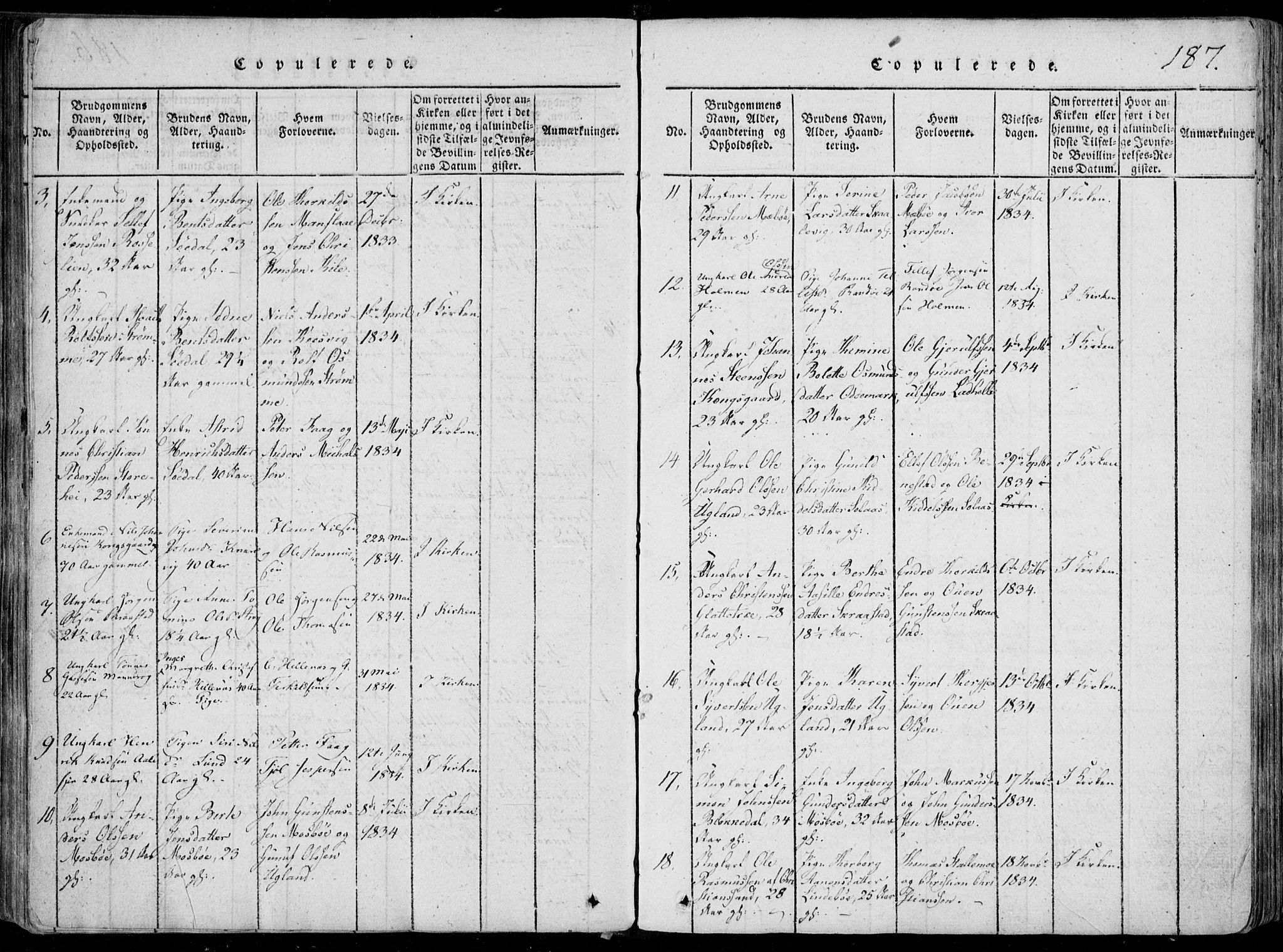 Oddernes sokneprestkontor, AV/SAK-1111-0033/F/Fa/Faa/L0005: Parish register (official) no. A 5, 1820-1838, p. 187