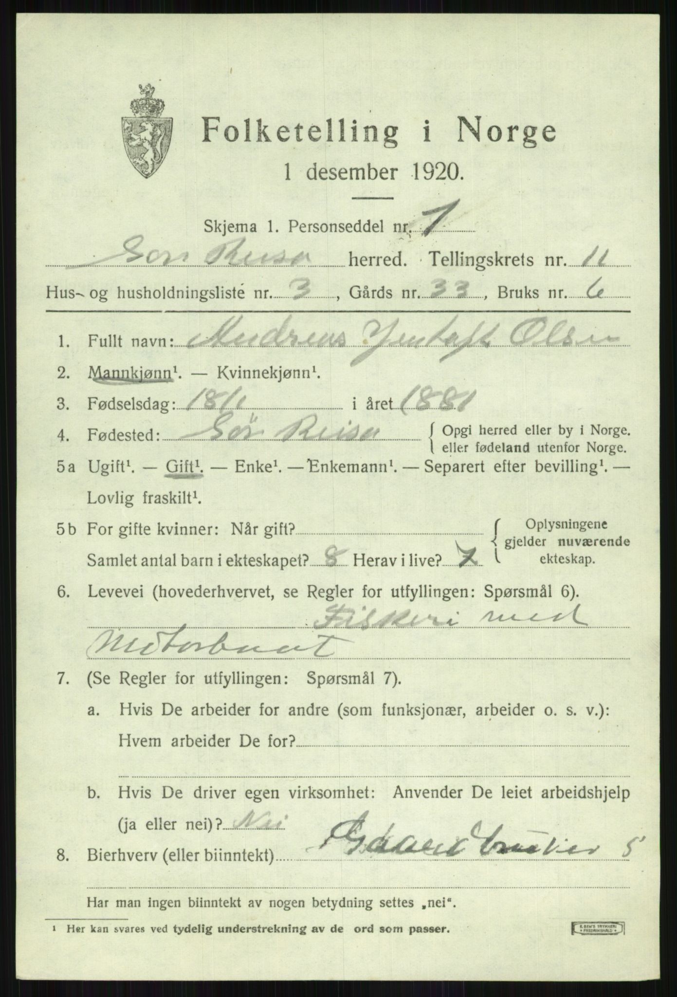 SATØ, 1920 census for Sørreisa, 1920, p. 4769