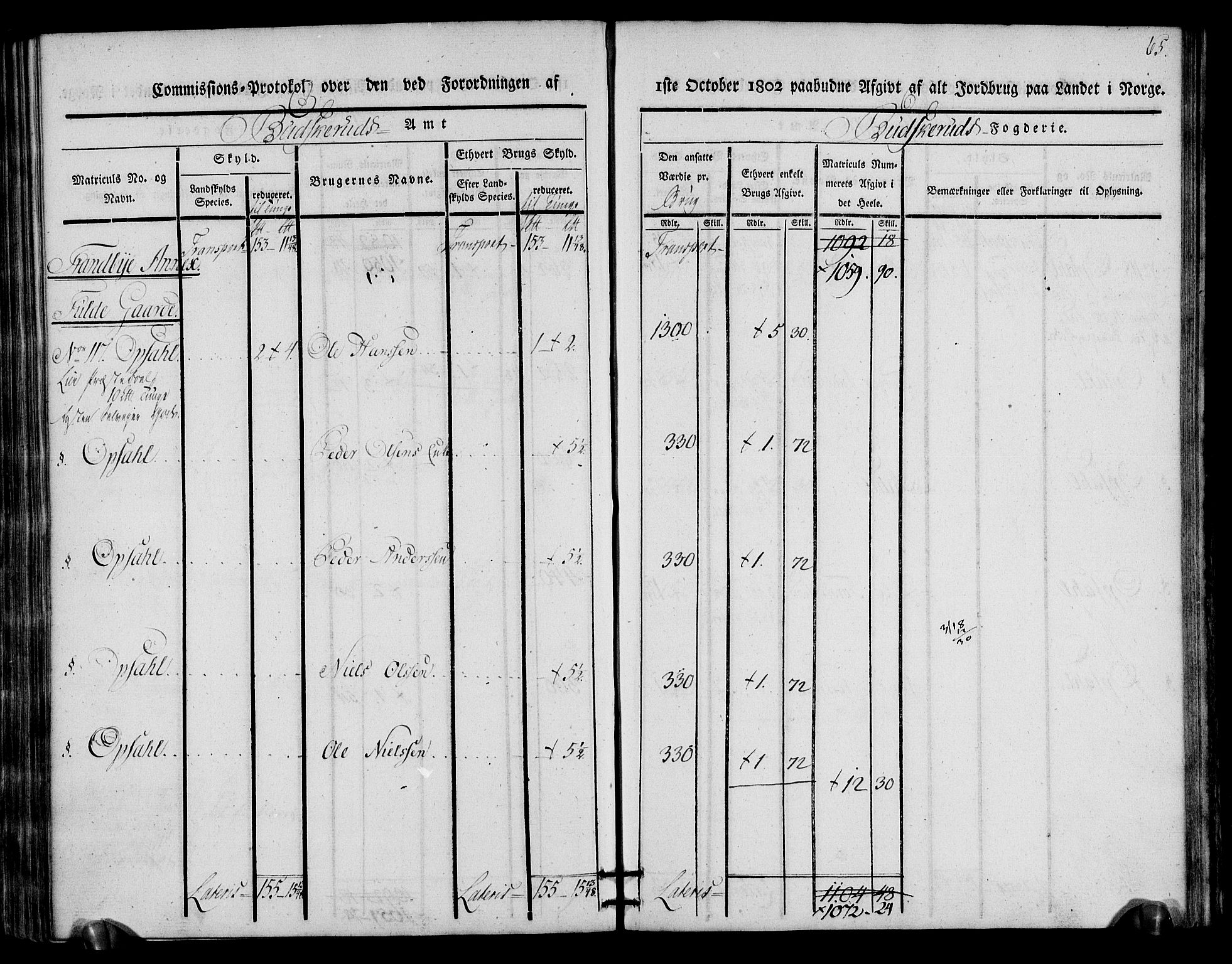 Rentekammeret inntil 1814, Realistisk ordnet avdeling, RA/EA-4070/N/Ne/Nea/L0064: Buskerud fogderi. Kommisjonsprotokoll for Lier prestegjeld, 1803, p. 66