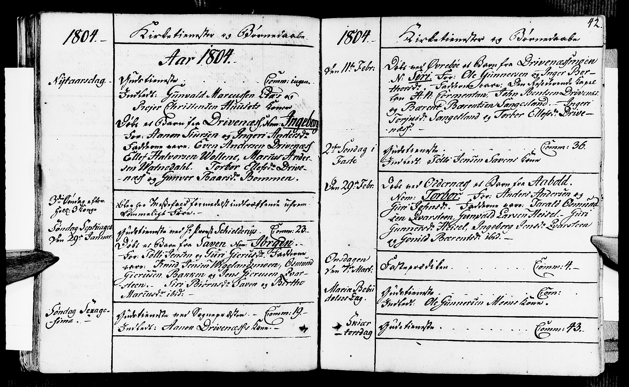 Vennesla sokneprestkontor, AV/SAK-1111-0045/Fa/Fab/L0002: Parish register (official) no. A 2, 1794-1834, p. 42