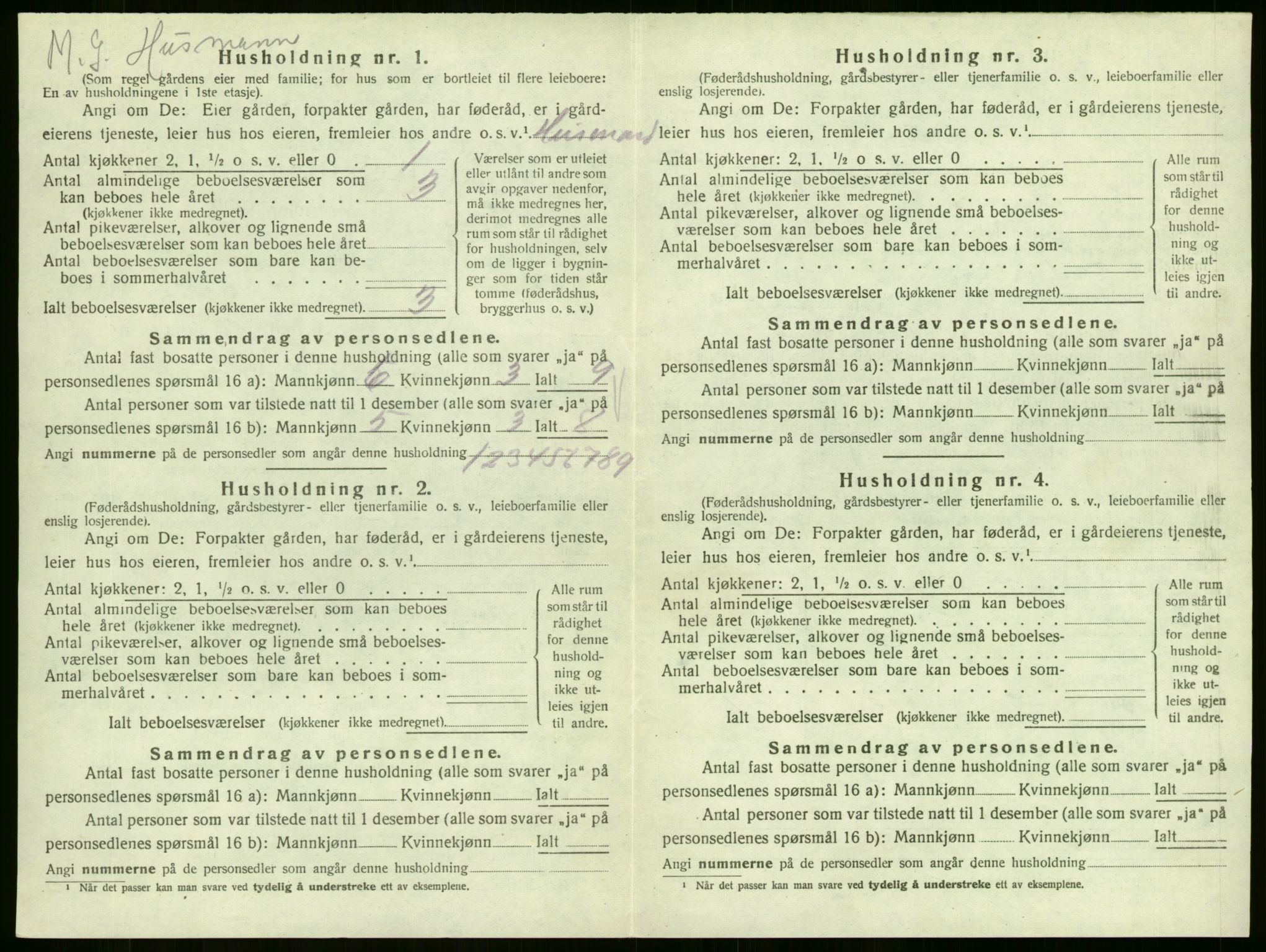 SAKO, 1920 census for Sem, 1920, p. 733