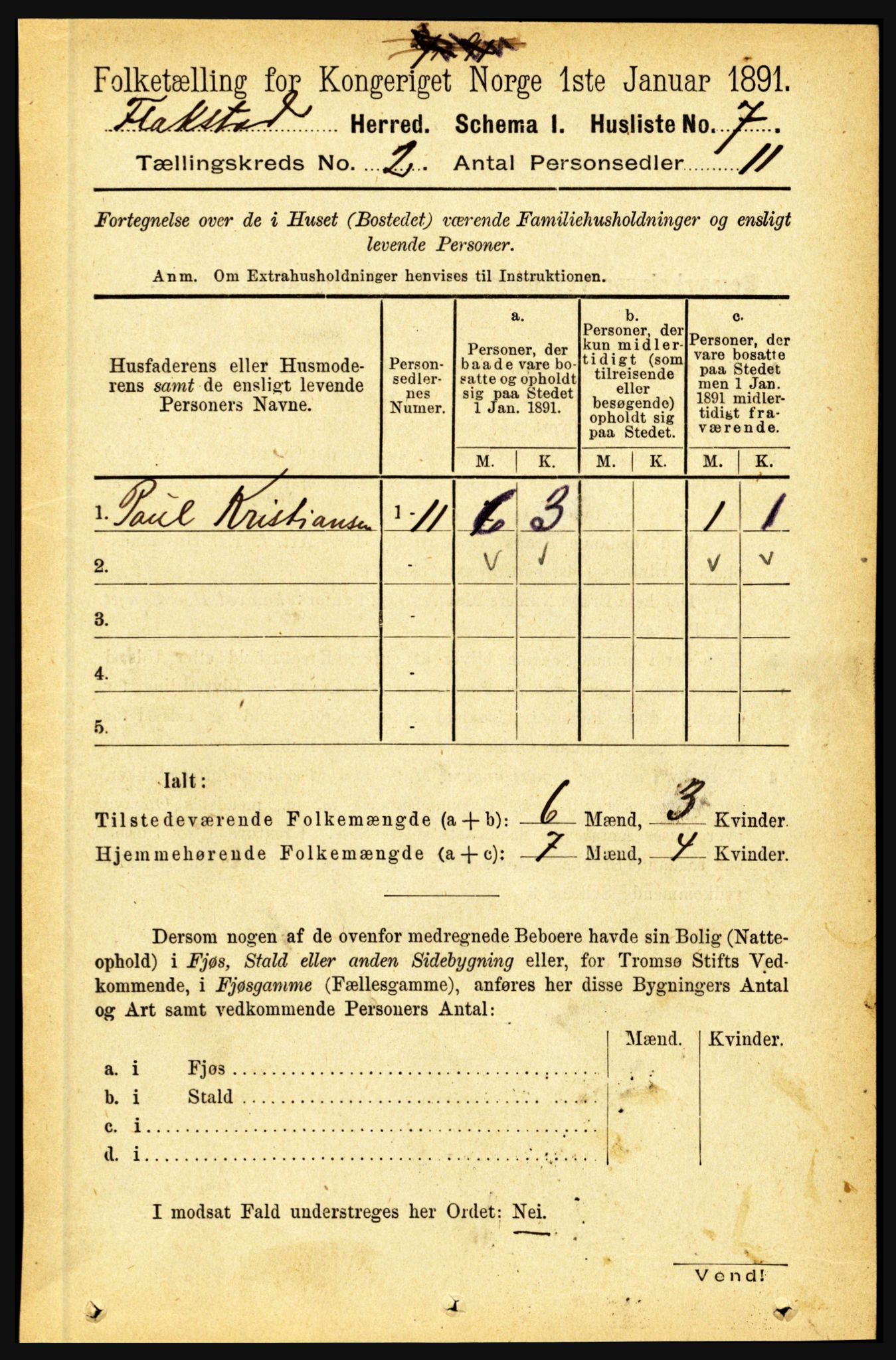 RA, 1891 census for 1859 Flakstad, 1891, p. 521