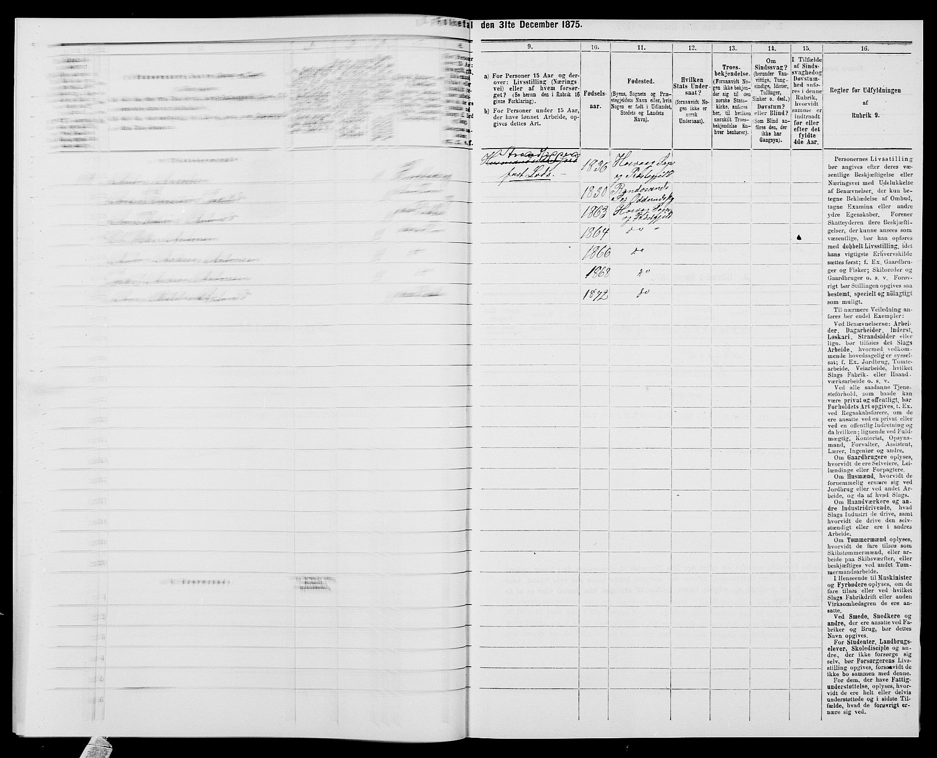 SAK, 1875 census for 0927P Høvåg, 1875, p. 619