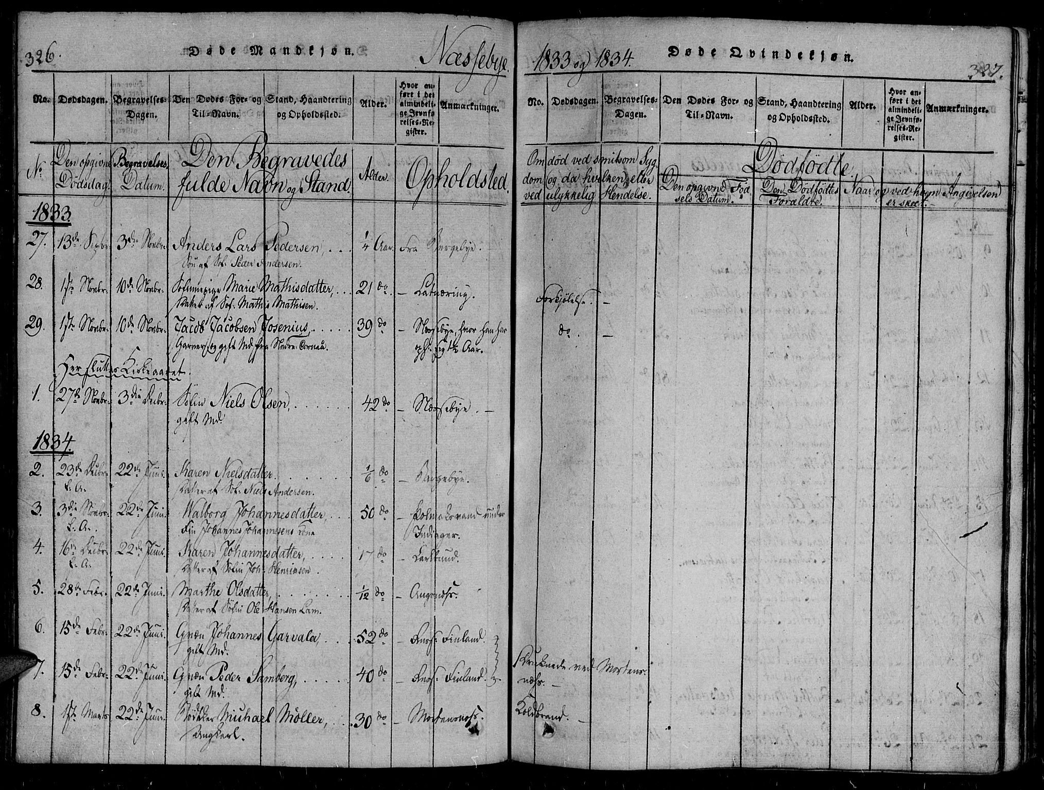 Vadsø sokneprestkontor, SATØ/S-1325/H/Ha/L0003kirke: Parish register (official) no. 3 /2, 1821-1839, p. 326-327