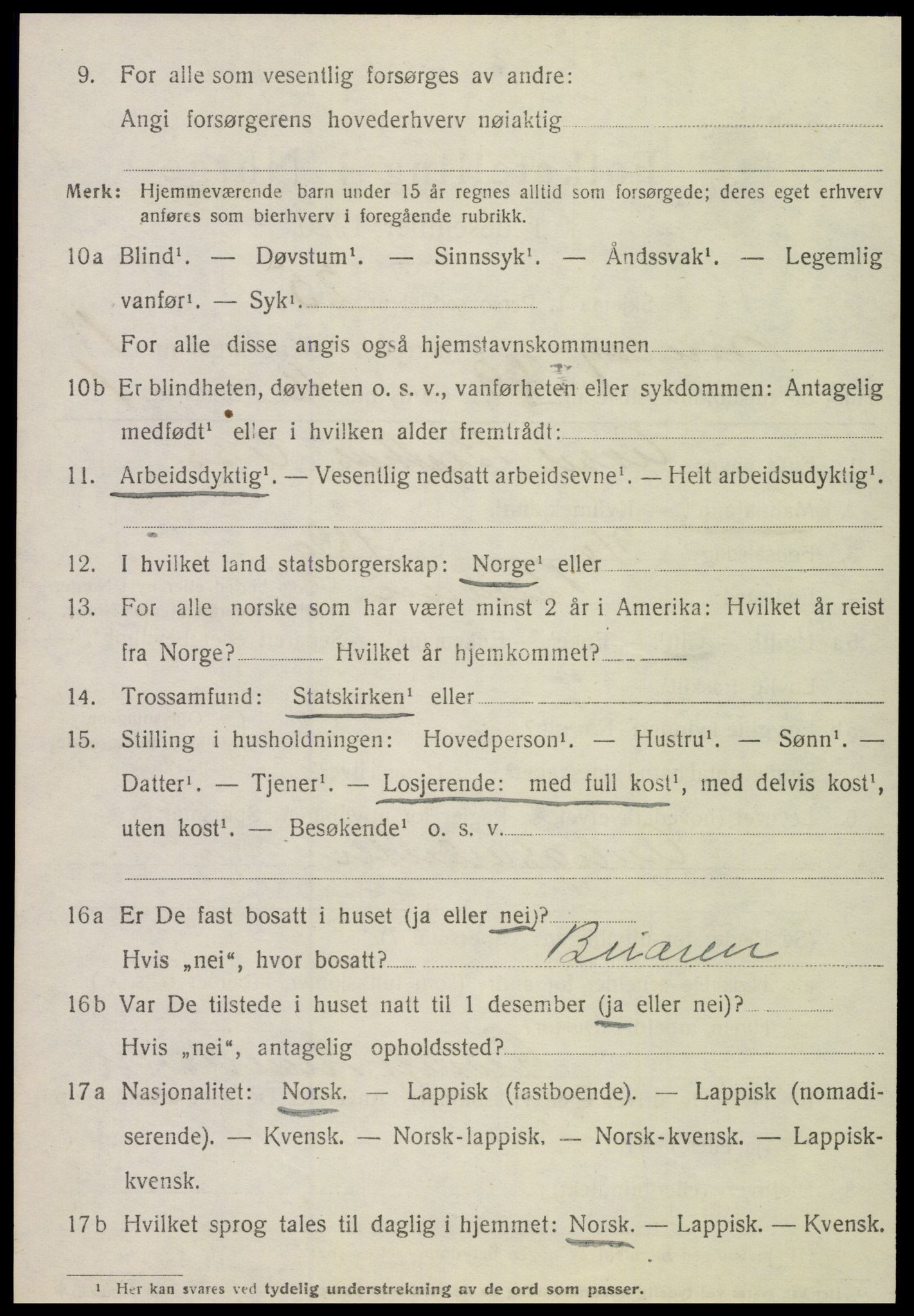 SAT, 1920 census for Meløy, 1920, p. 7598