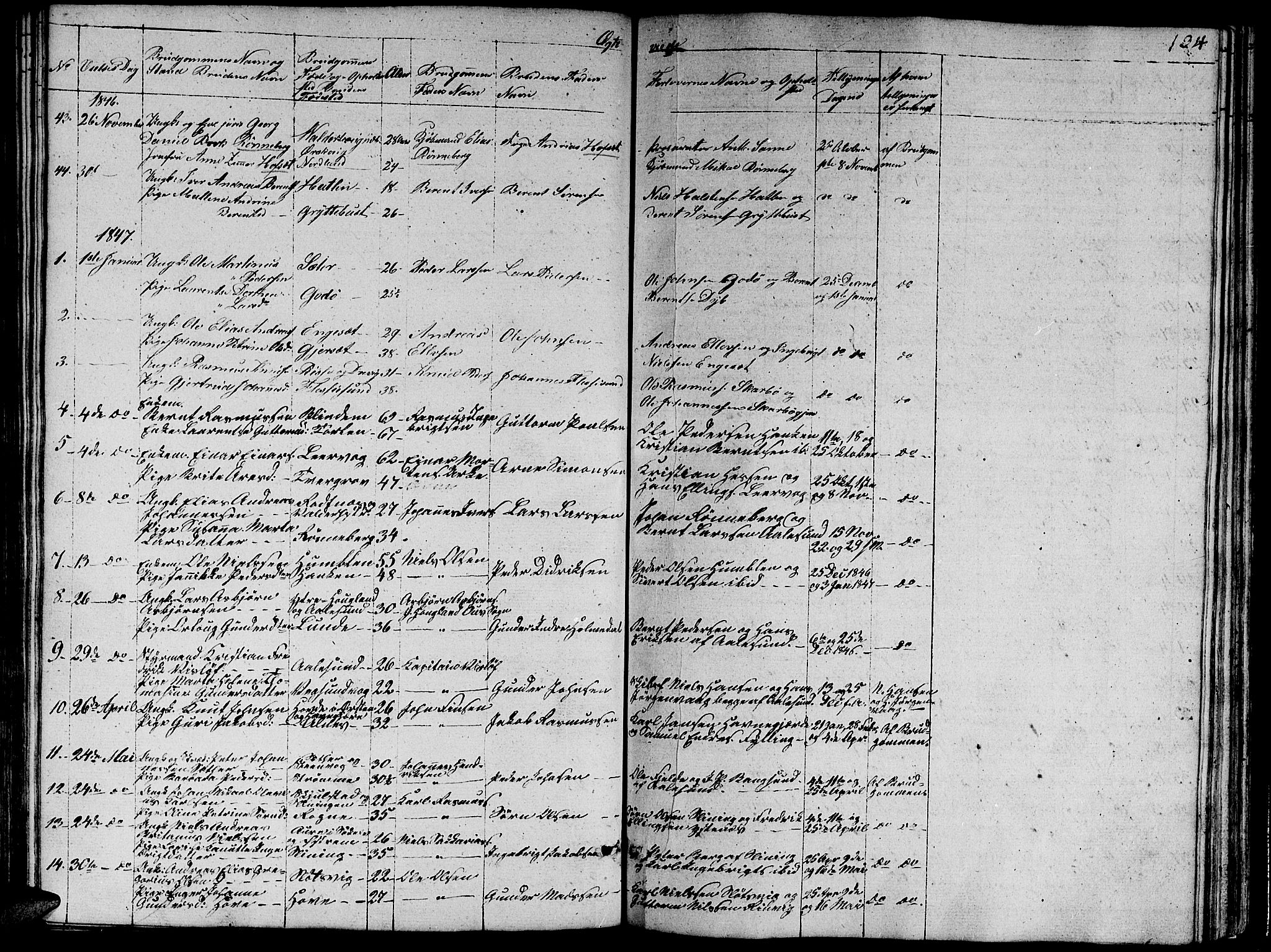 Ministerialprotokoller, klokkerbøker og fødselsregistre - Møre og Romsdal, AV/SAT-A-1454/528/L0426: Parish register (copy) no. 528C07, 1844-1854, p. 134