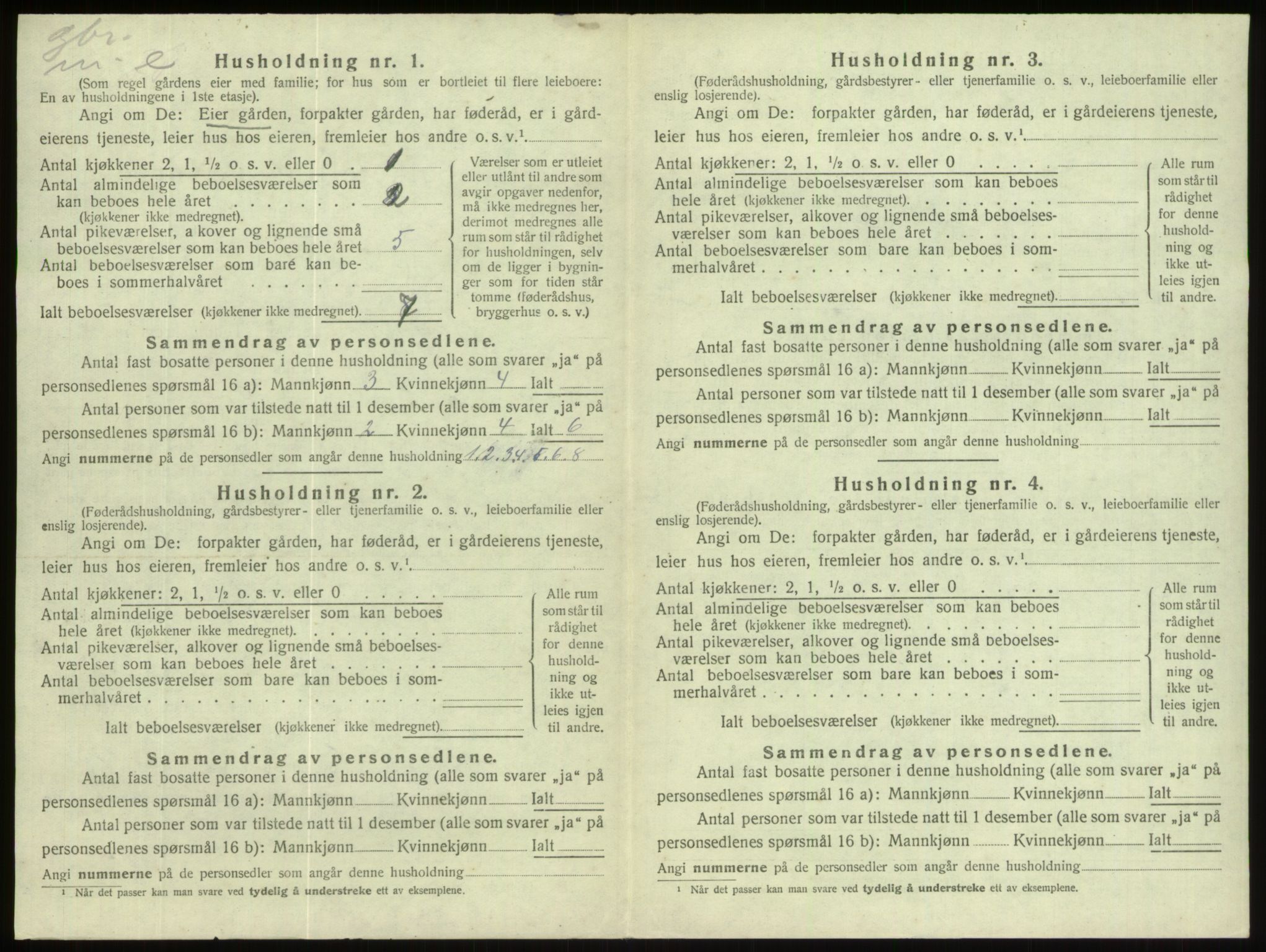 SAB, 1920 census for Gloppen, 1920, p. 579