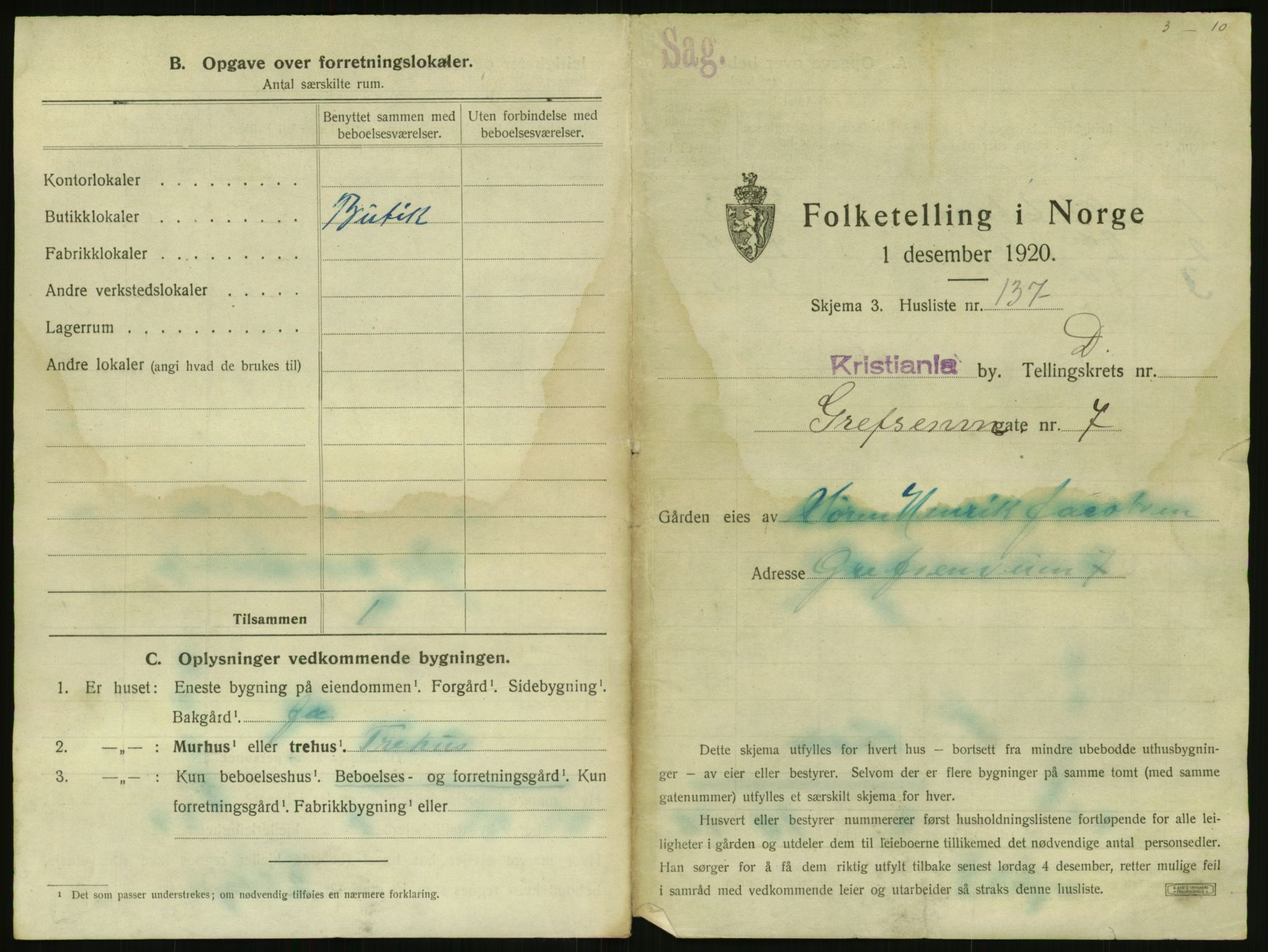 SAO, 1920 census for Kristiania, 1920, p. 29430