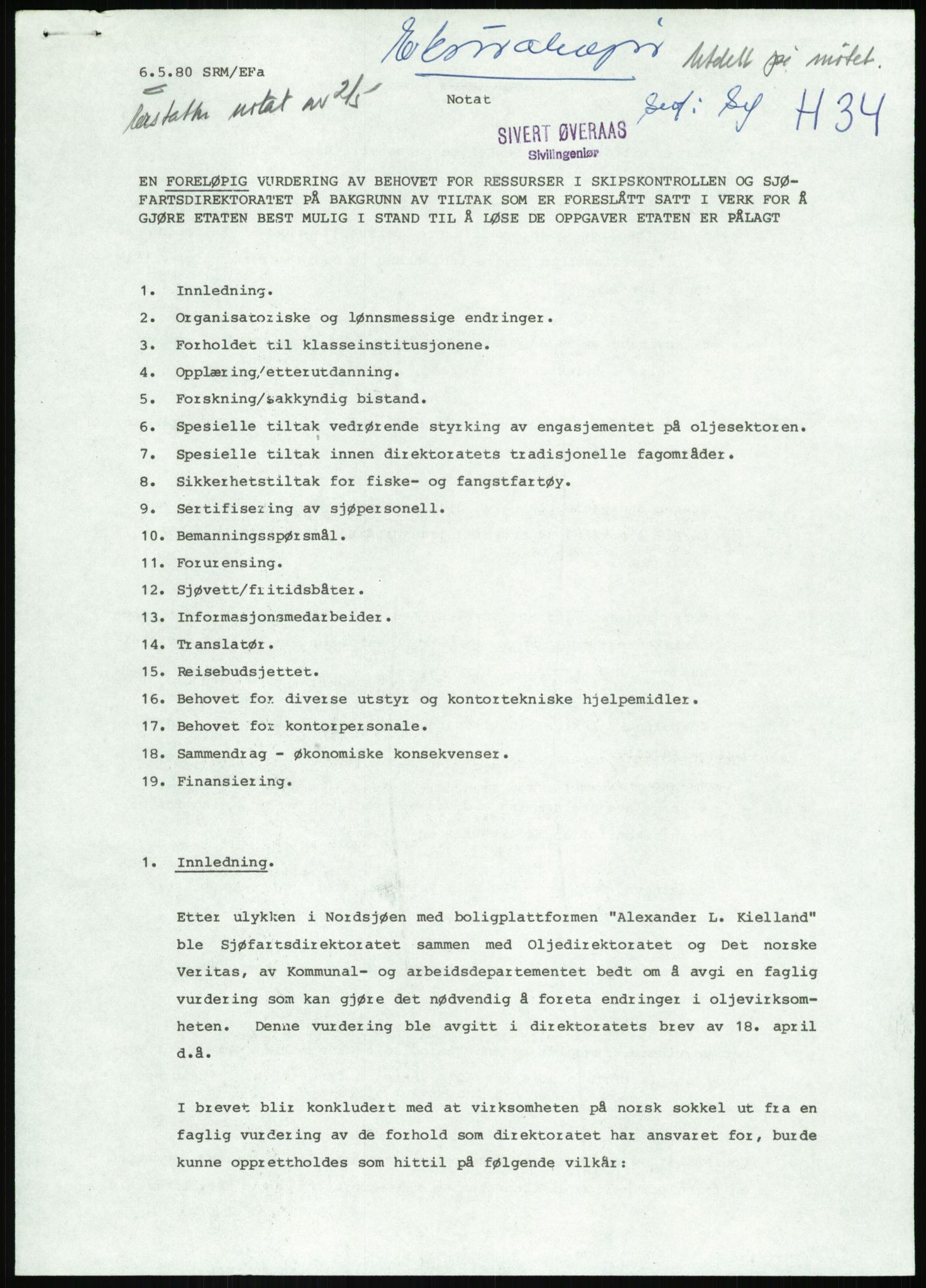 Justisdepartementet, Granskningskommisjonen ved Alexander Kielland-ulykken 27.3.1980, AV/RA-S-1165/D/L0013: H Sjøfartsdirektoratet og Skipskontrollen (H25-H43, H45, H47-H48, H50, H52)/I Det norske Veritas (I34, I41, I47), 1980-1981, p. 96