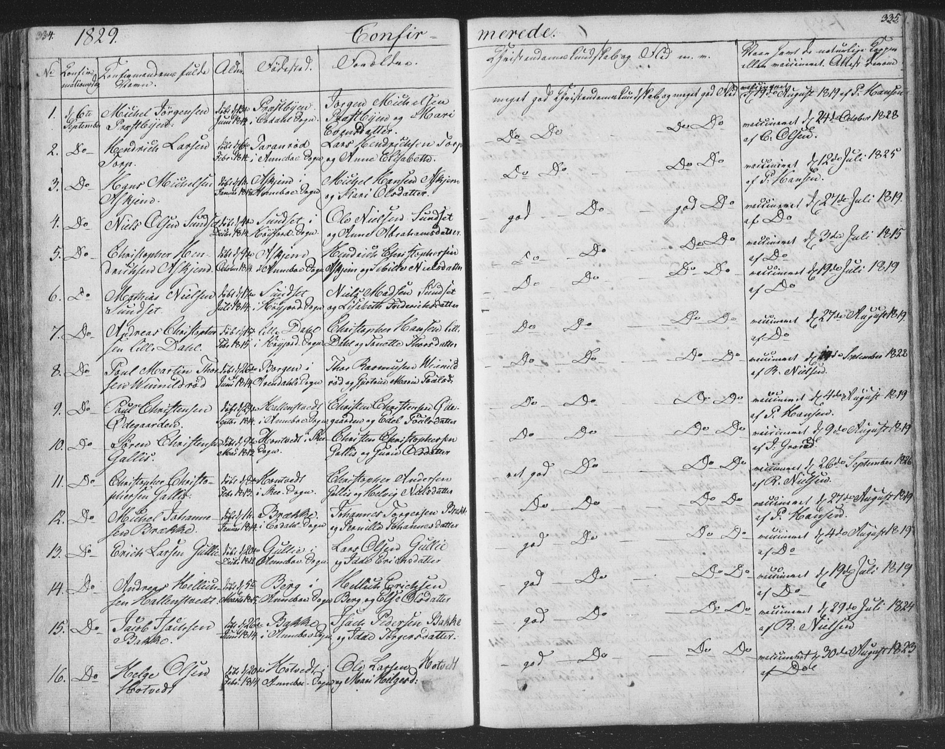 Andebu kirkebøker, AV/SAKO-A-336/F/Fa/L0004: Parish register (official) no. 4, 1829-1856, p. 334-335