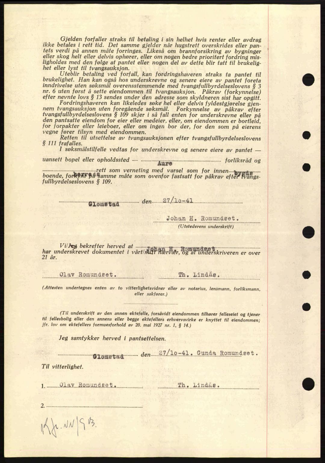 Nordmøre sorenskriveri, AV/SAT-A-4132/1/2/2Ca: Mortgage book no. B88, 1941-1942, Diary no: : 2314/1941