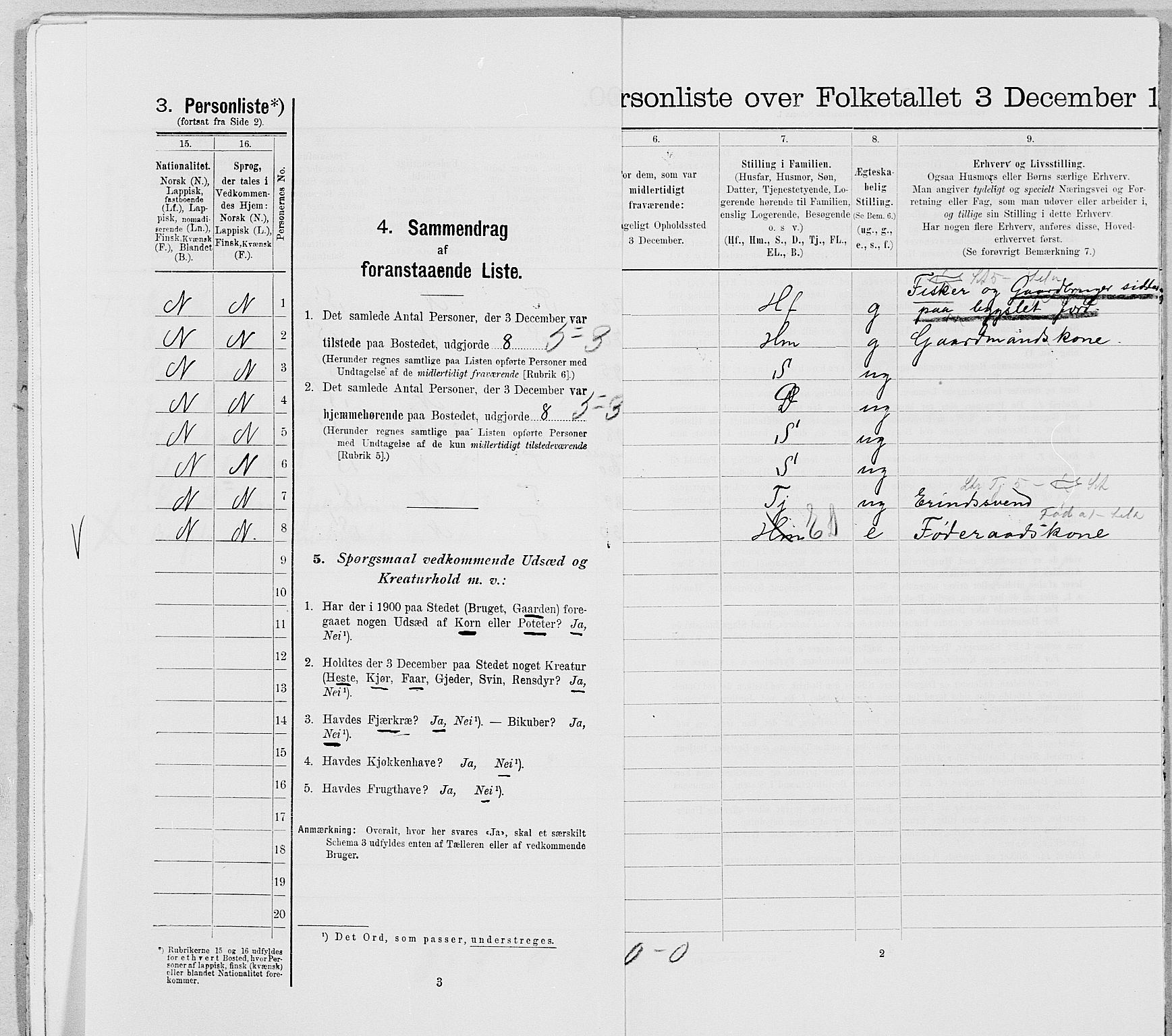 SAT, 1900 census for Lurøy, 1900, p. 208