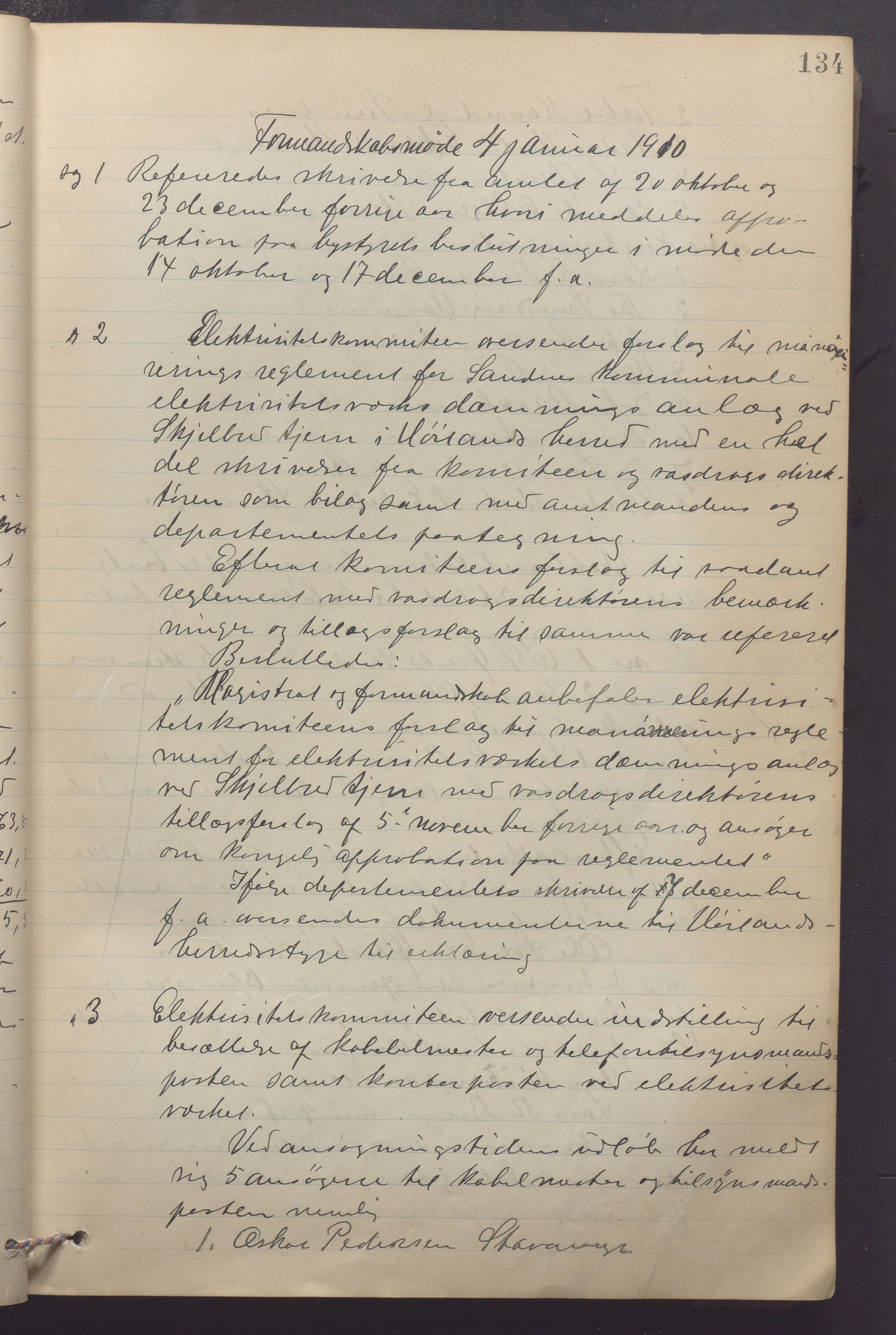 Sandnes kommune - Formannskapet og Bystyret, IKAR/K-100188/Aa/L0007: Møtebok, 1909-1913, p. 134