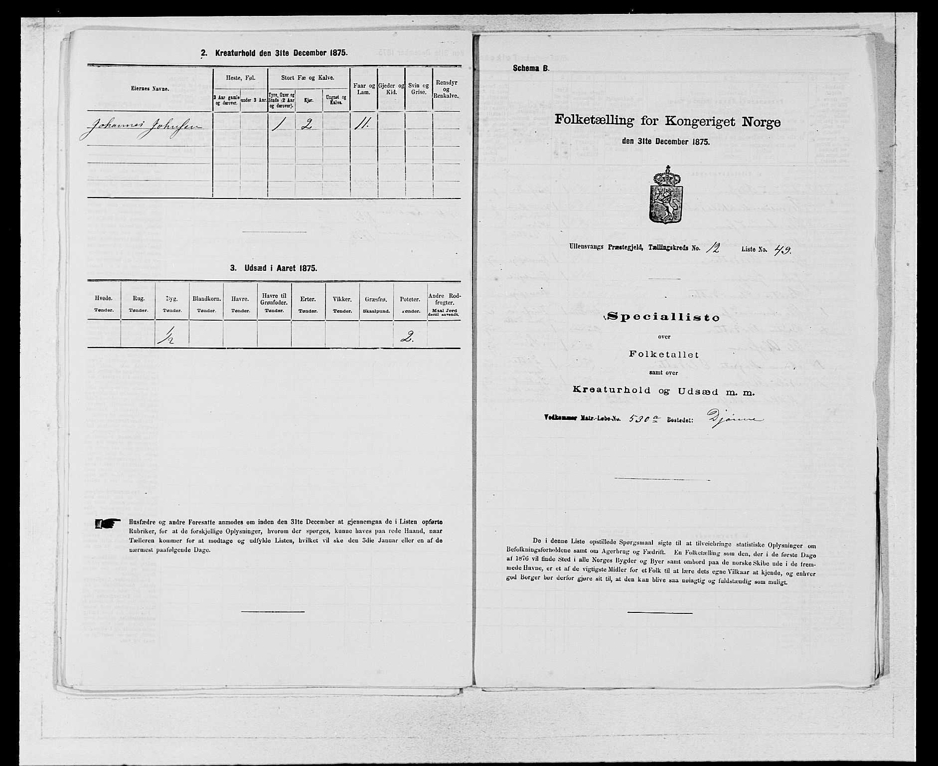 SAB, 1875 census for 1230P Ullensvang, 1875, p. 1315