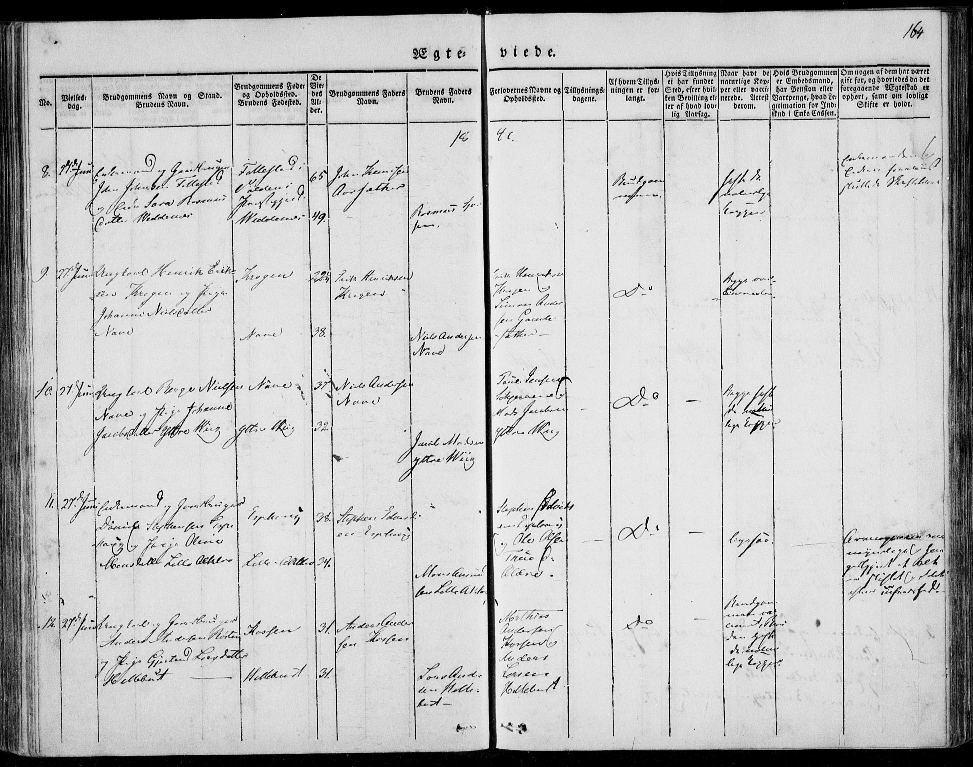 Ministerialprotokoller, klokkerbøker og fødselsregistre - Møre og Romsdal, AV/SAT-A-1454/501/L0005: Parish register (official) no. 501A05, 1831-1844, p. 164