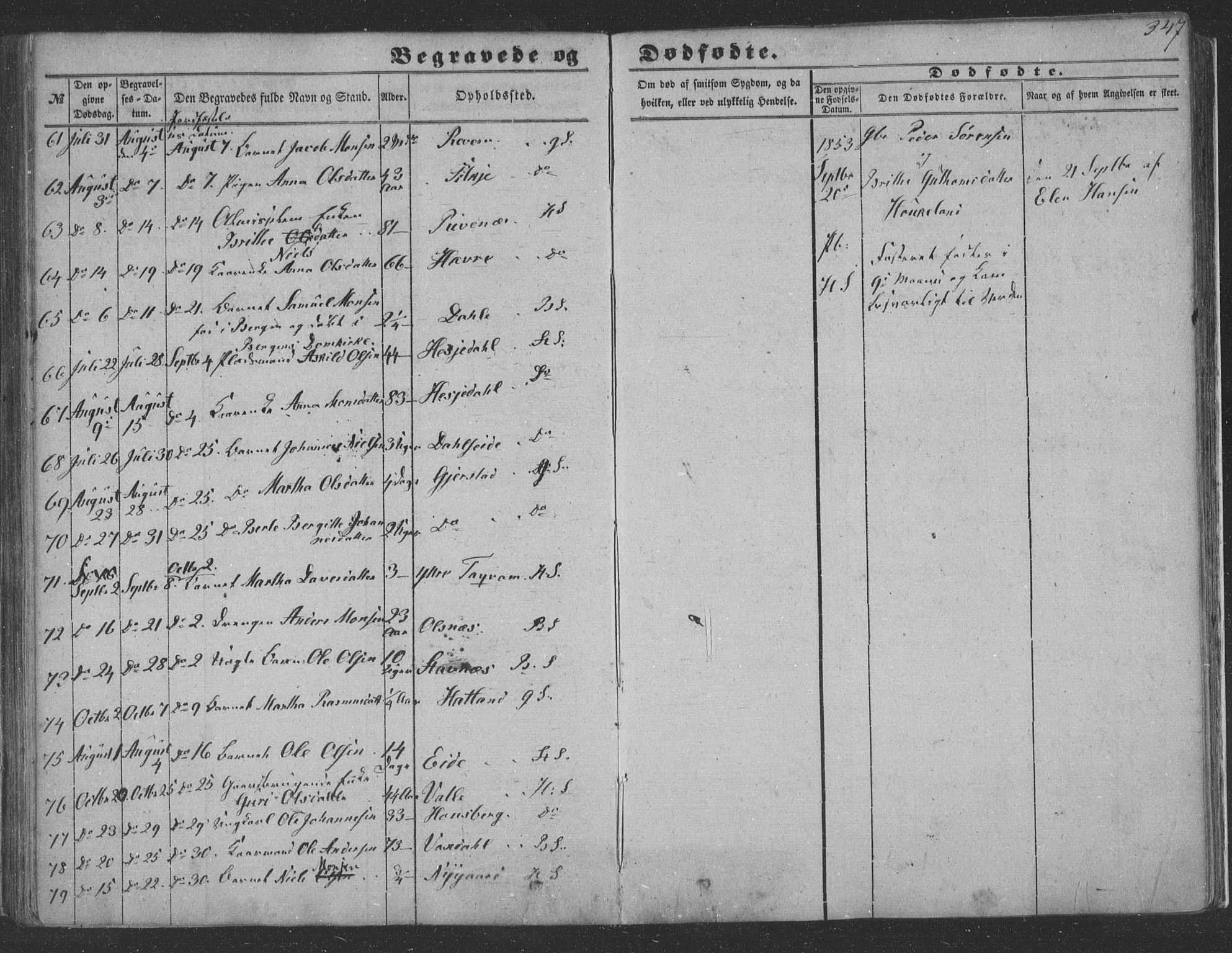 Haus sokneprestembete, SAB/A-75601/H/Haa: Parish register (official) no. A 16 II, 1848-1857, p. 347