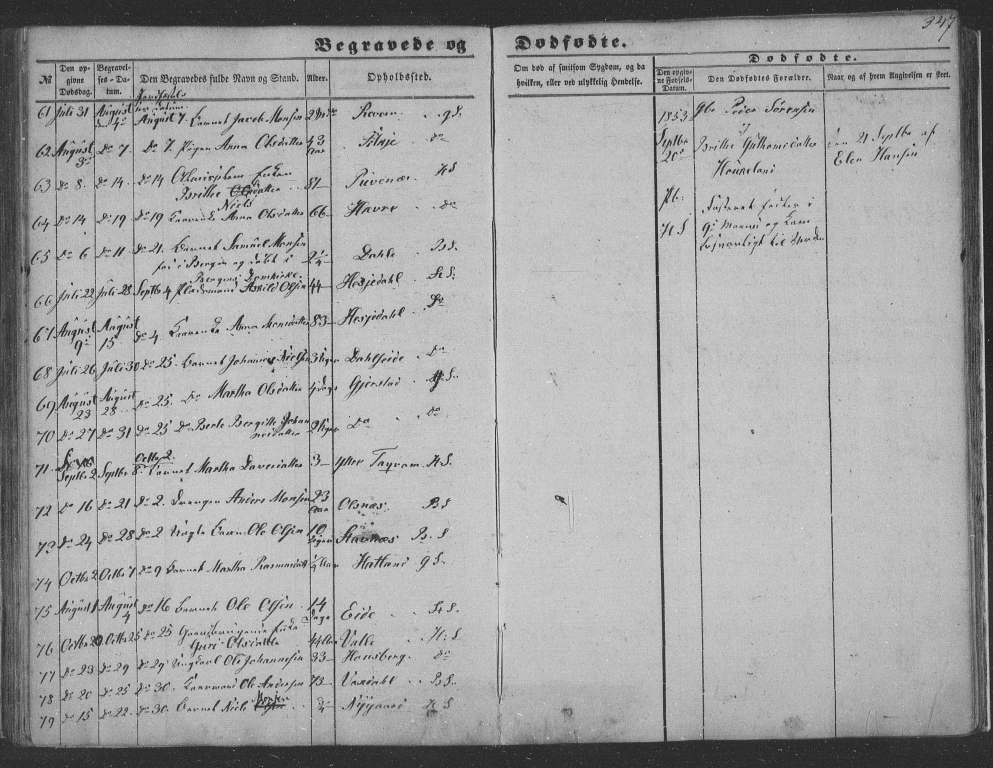 Haus sokneprestembete, AV/SAB-A-75601/H/Haa: Parish register (official) no. A 16 II, 1848-1857, p. 347