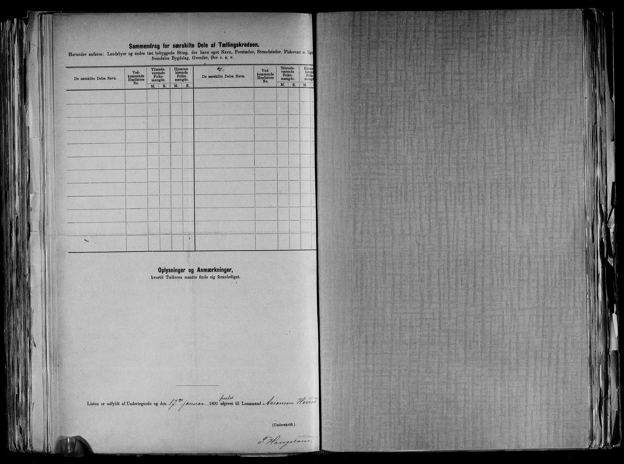 RA, 1891 census for 1039 Herad, 1891, p. 20