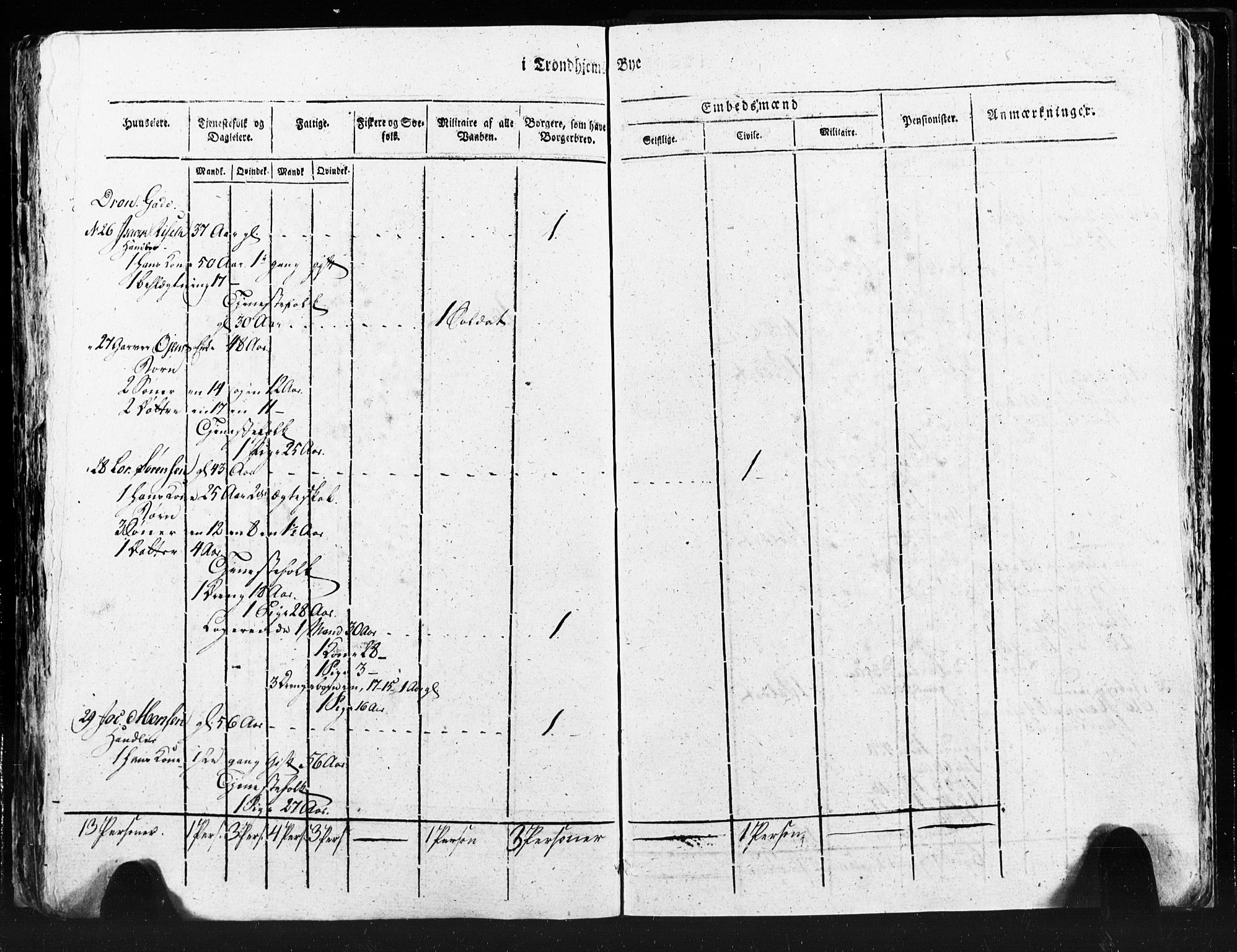 SAT, Census 1815 for Trondheim (transcript), 1815, p. 133