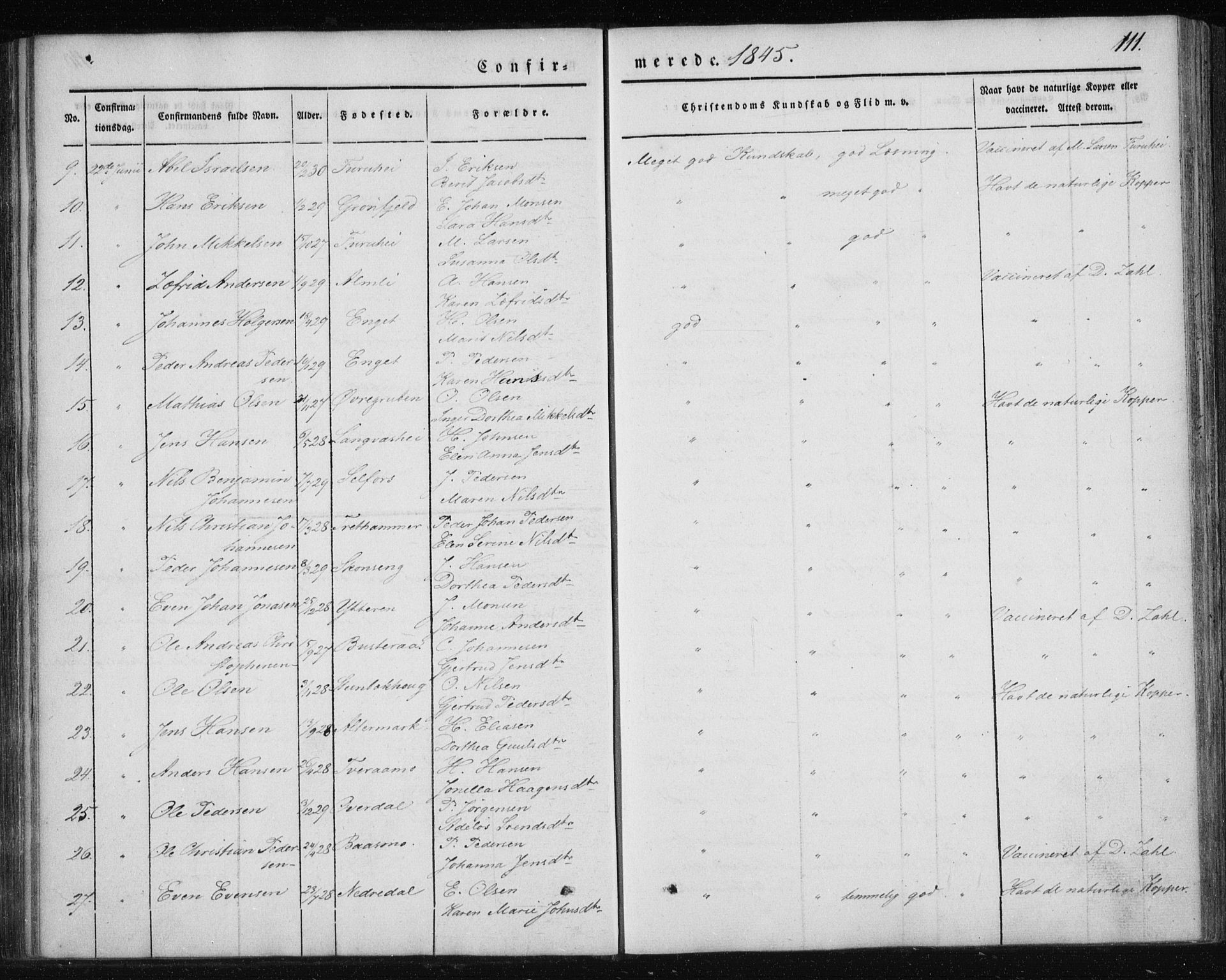 Ministerialprotokoller, klokkerbøker og fødselsregistre - Nordland, AV/SAT-A-1459/827/L0391: Parish register (official) no. 827A03, 1842-1852, p. 111