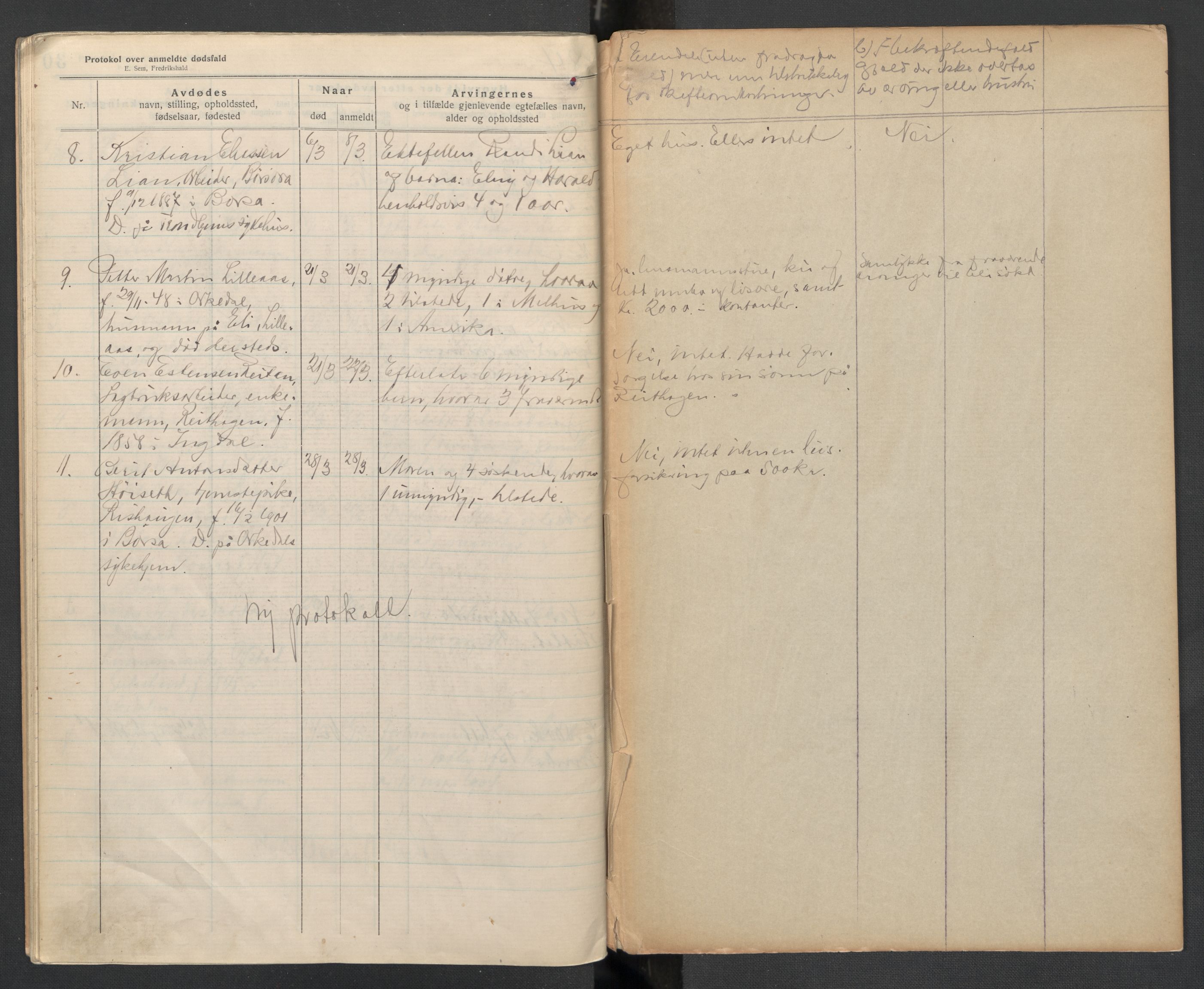 Børsa og Skaun lensmannskontor, AV/SAT-A-5888/02/L0004: 2.01.04 Dødsfallsprotokoll, 1920-1924, p. 31