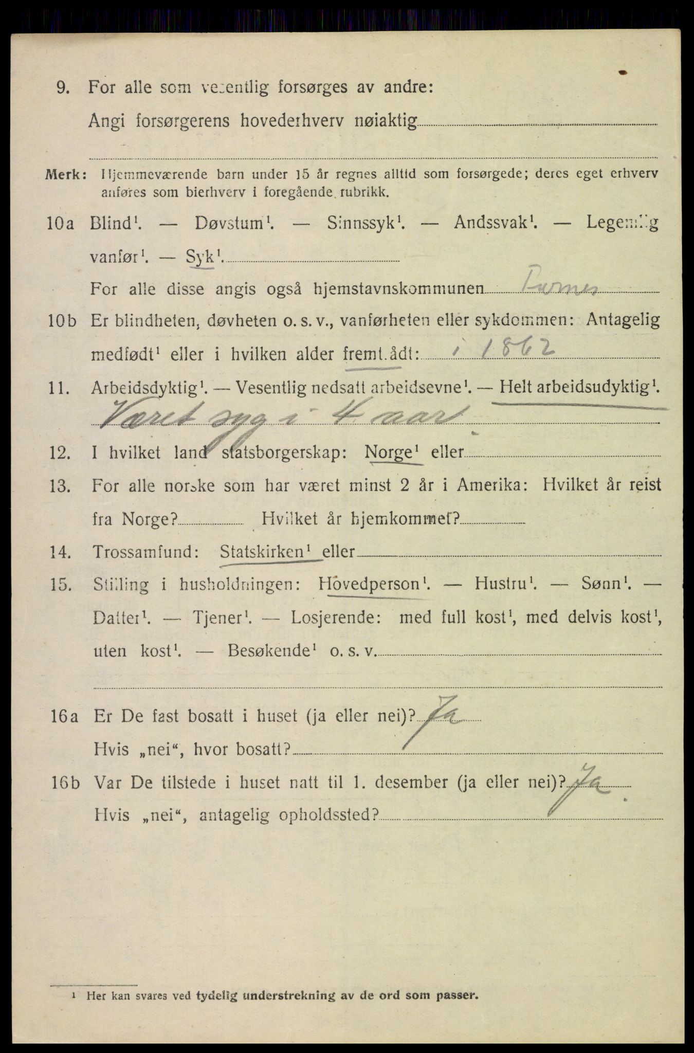 SAH, 1920 census for Furnes, 1920, p. 3390