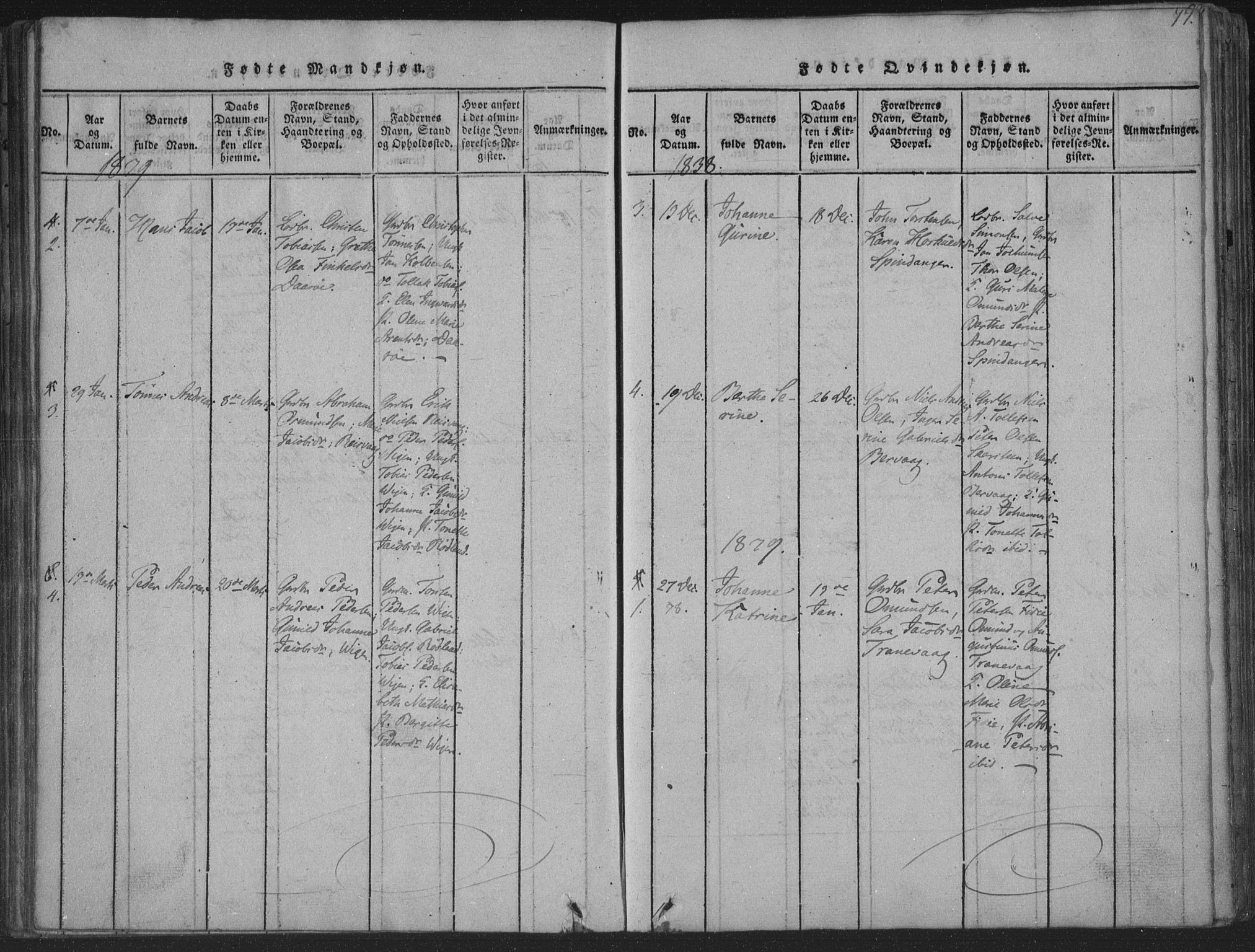 Herad sokneprestkontor, AV/SAK-1111-0018/F/Fa/Fab/L0002: Parish register (official) no. A 2, 1816-1844, p. 77