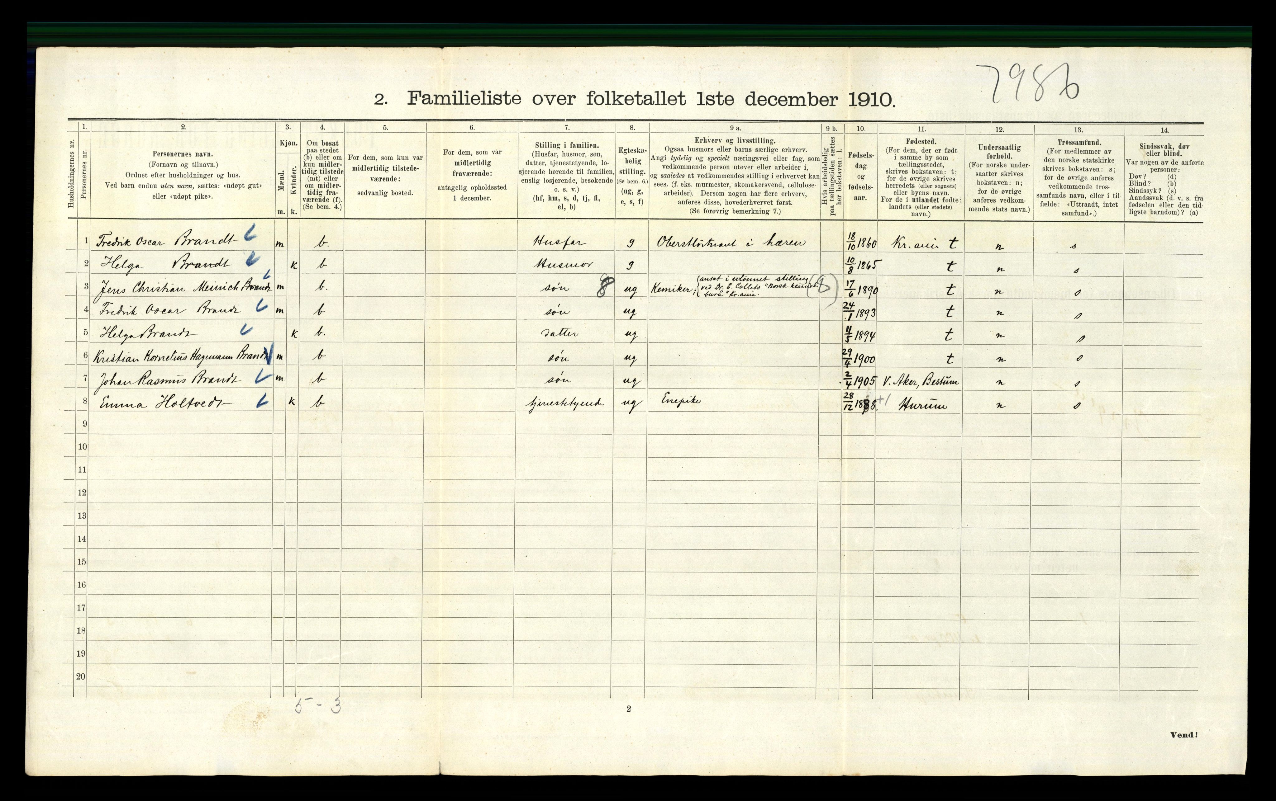 RA, 1910 census for Kristiania, 1910, p. 4476