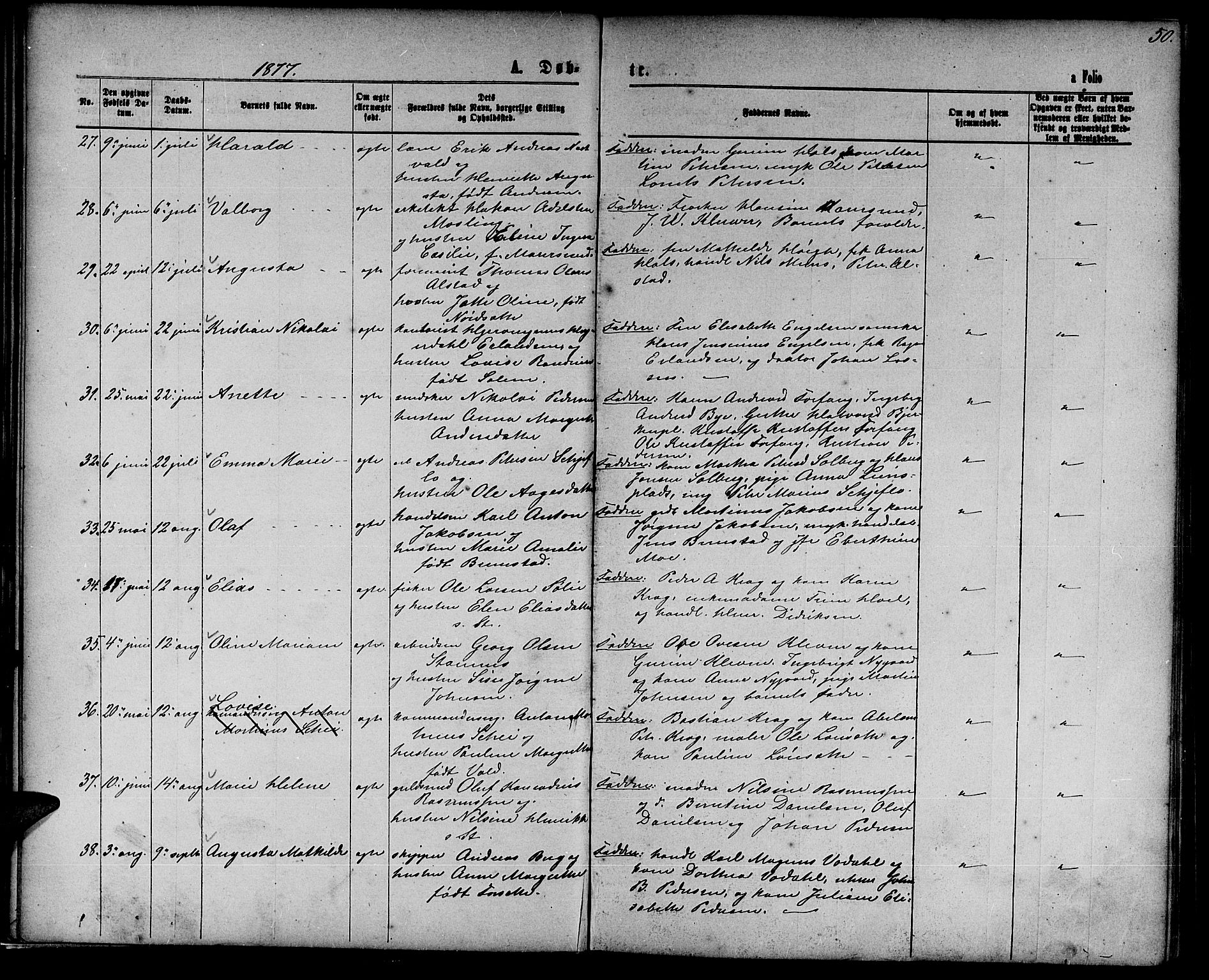 Ministerialprotokoller, klokkerbøker og fødselsregistre - Nord-Trøndelag, SAT/A-1458/739/L0373: Parish register (copy) no. 739C01, 1865-1882, p. 50