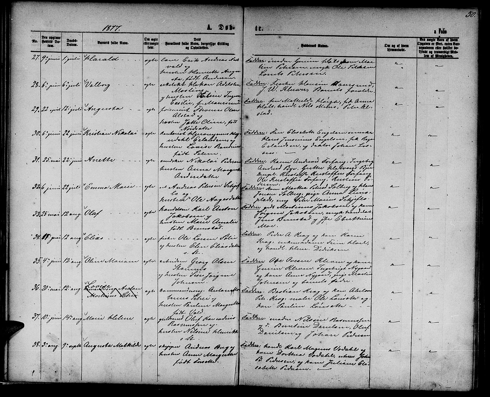 Ministerialprotokoller, klokkerbøker og fødselsregistre - Nord-Trøndelag, AV/SAT-A-1458/739/L0373: Parish register (copy) no. 739C01, 1865-1882, p. 50