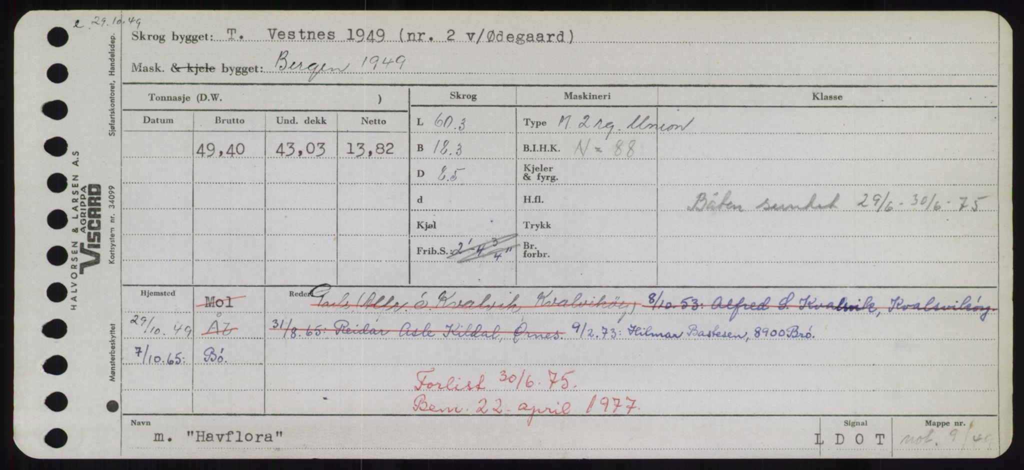 Sjøfartsdirektoratet med forløpere, Skipsmålingen, RA/S-1627/H/Hd/L0014: Fartøy, H-Havl, p. 535