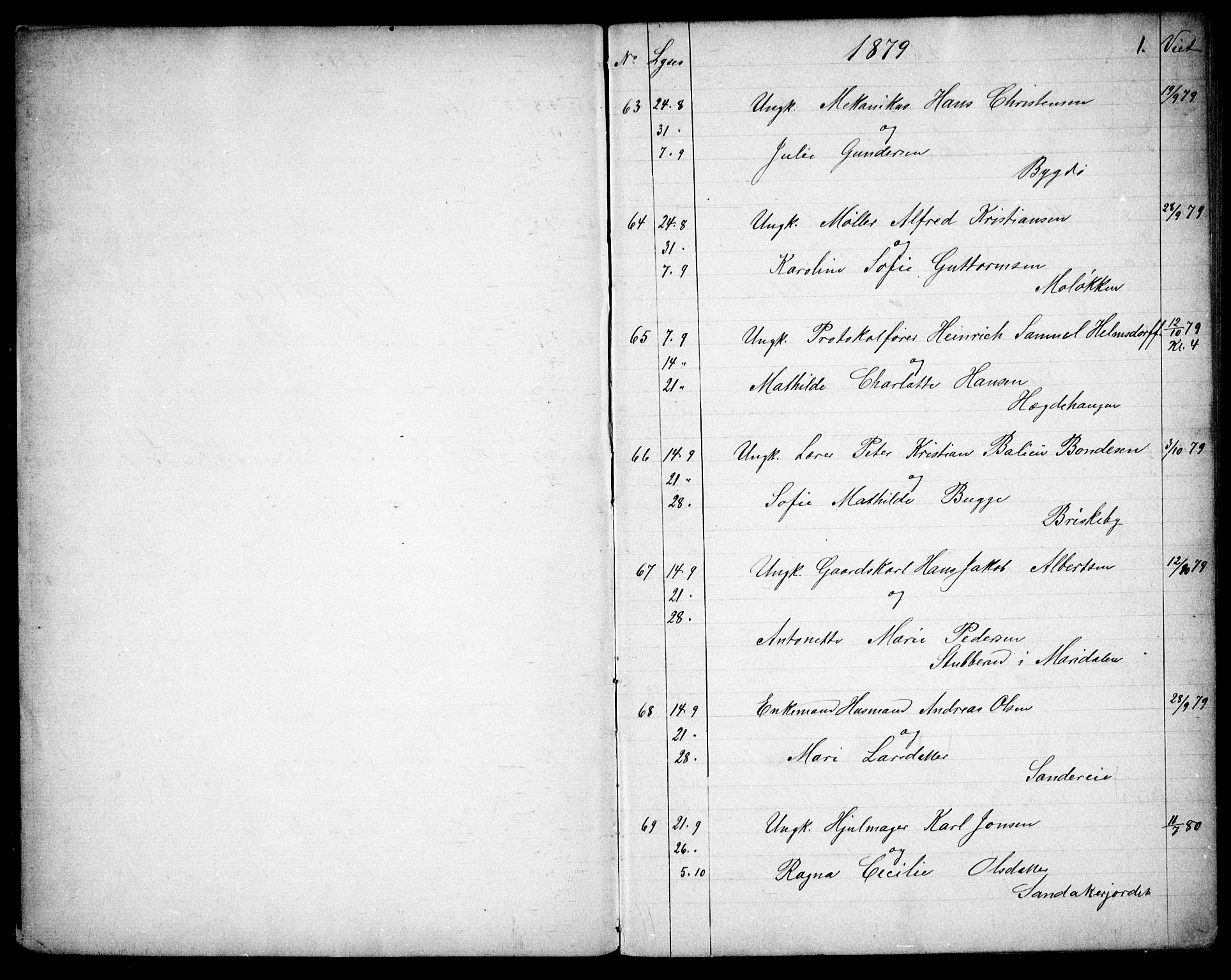Vestre Aker prestekontor Kirkebøker, SAO/A-10025/G/Ga/L0005: Parish register (copy) no. I 5, 1879-1901, p. 0-1