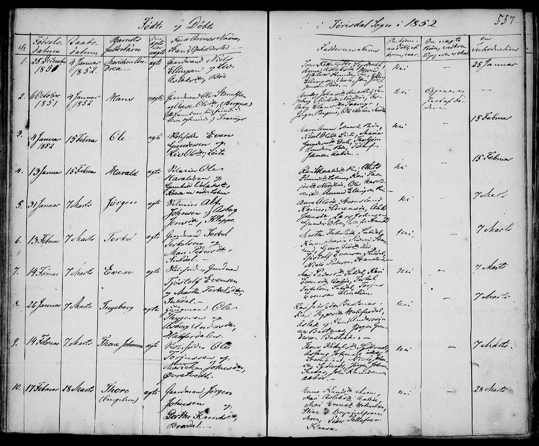 Drangedal kirkebøker, SAKO/A-258/F/Fa/L0007b: Parish register (official) no. 7b, 1837-1856, p. 557