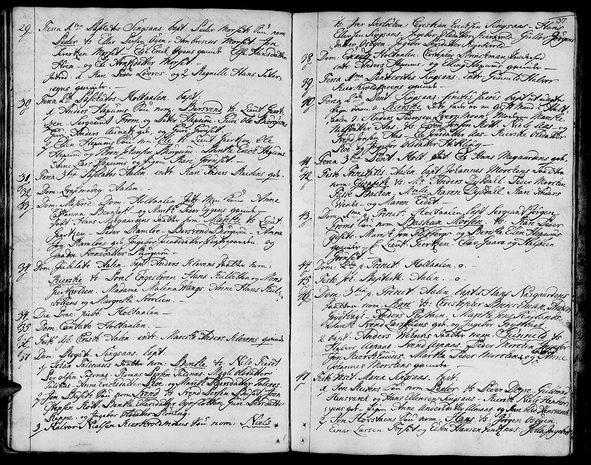 Ministerialprotokoller, klokkerbøker og fødselsregistre - Sør-Trøndelag, AV/SAT-A-1456/685/L0952: Parish register (official) no. 685A01, 1745-1804, p. 37