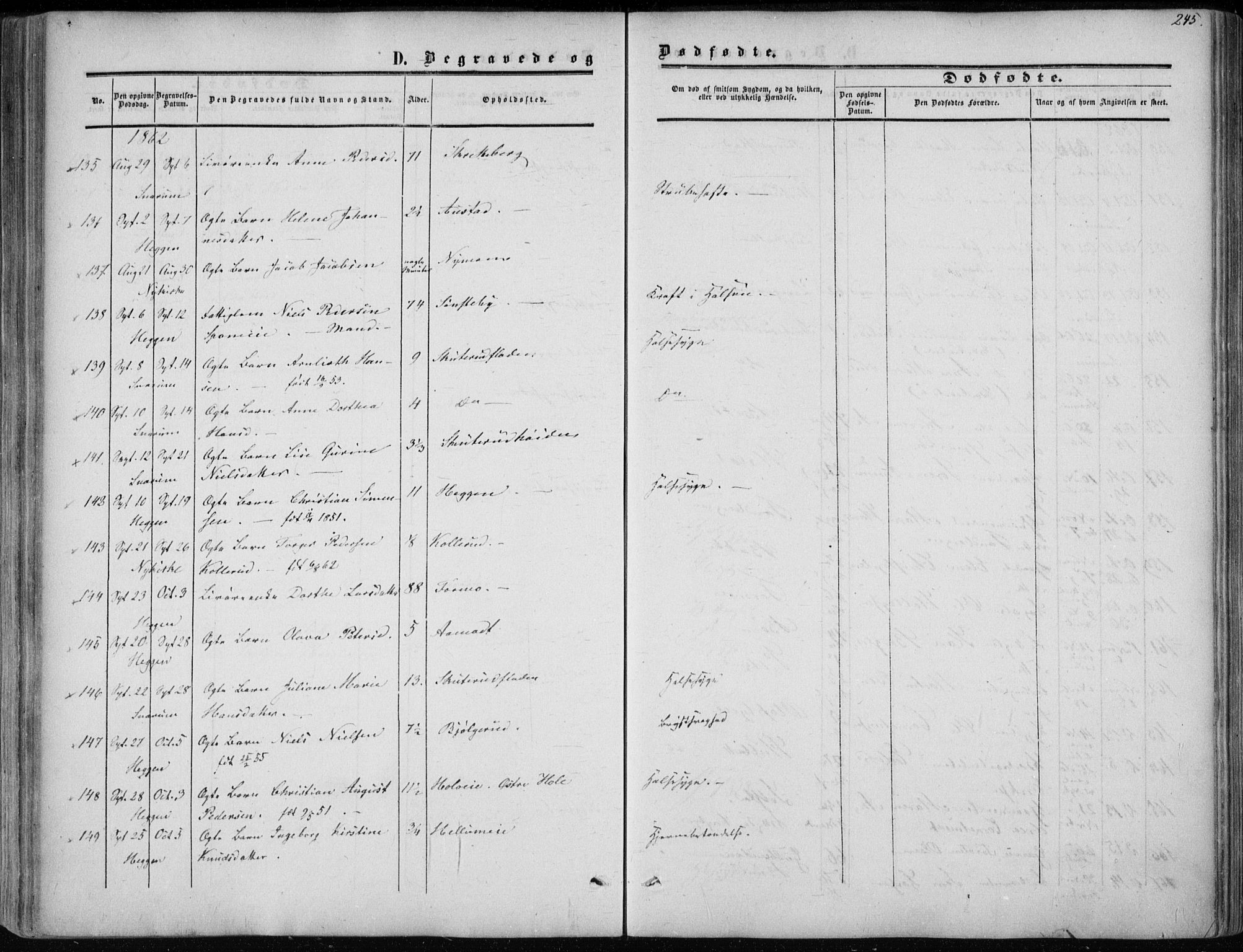 Modum kirkebøker, AV/SAKO-A-234/F/Fa/L0009: Parish register (official) no. 9, 1860-1864, p. 245