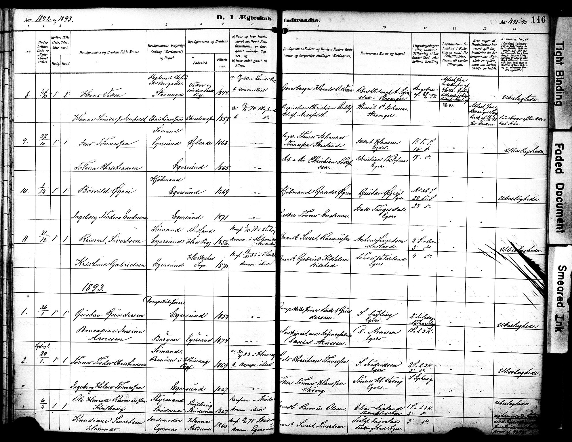 Eigersund sokneprestkontor, AV/SAST-A-101807/S08/L0019: Parish register (official) no. A 18, 1892-1905, p. 146