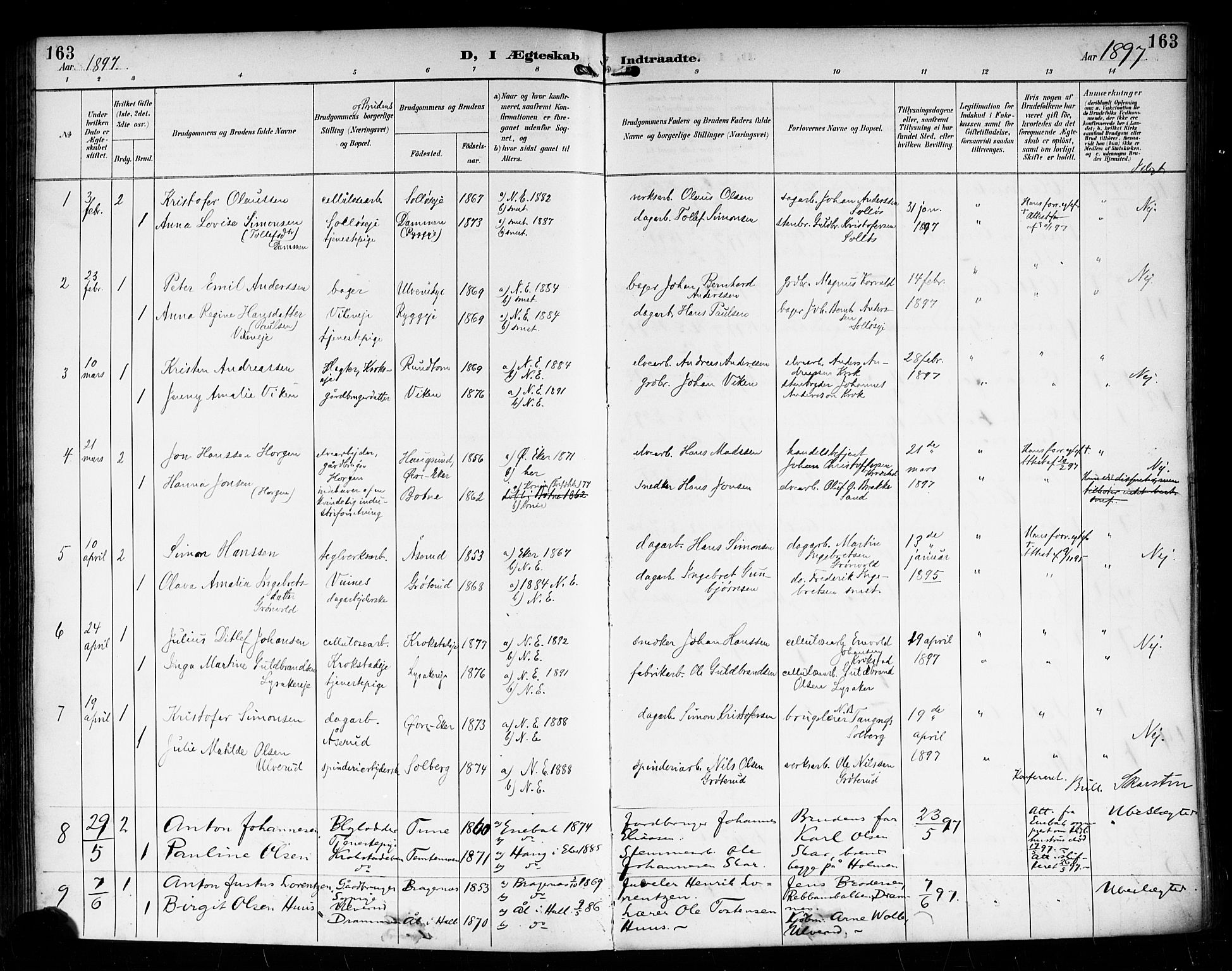 Nedre Eiker kirkebøker, AV/SAKO-A-612/F/Fa/L0004: Parish register (official) no. 4, 1893-1898, p. 163