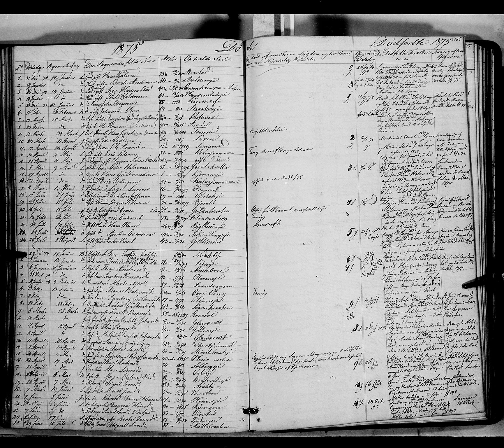 Jevnaker prestekontor, SAH/PREST-116/H/Ha/Haa/L0007: Parish register (official) no. 7, 1858-1876, p. 265