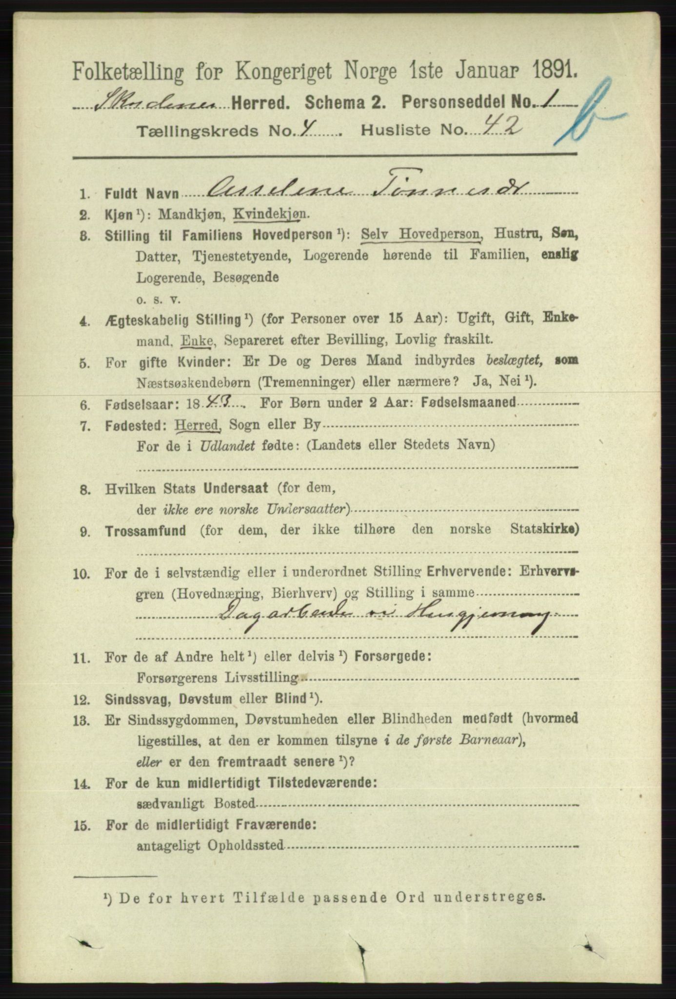 RA, 1891 census for 1150 Skudenes, 1891, p. 4772