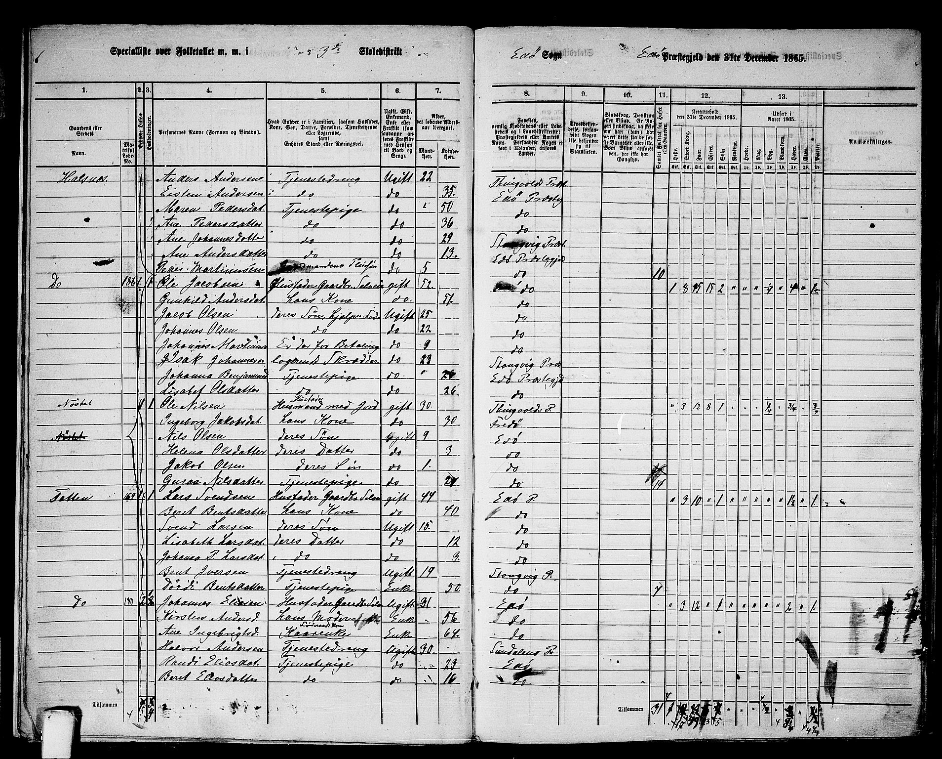 RA, 1865 census for Edøy, 1865, p. 12