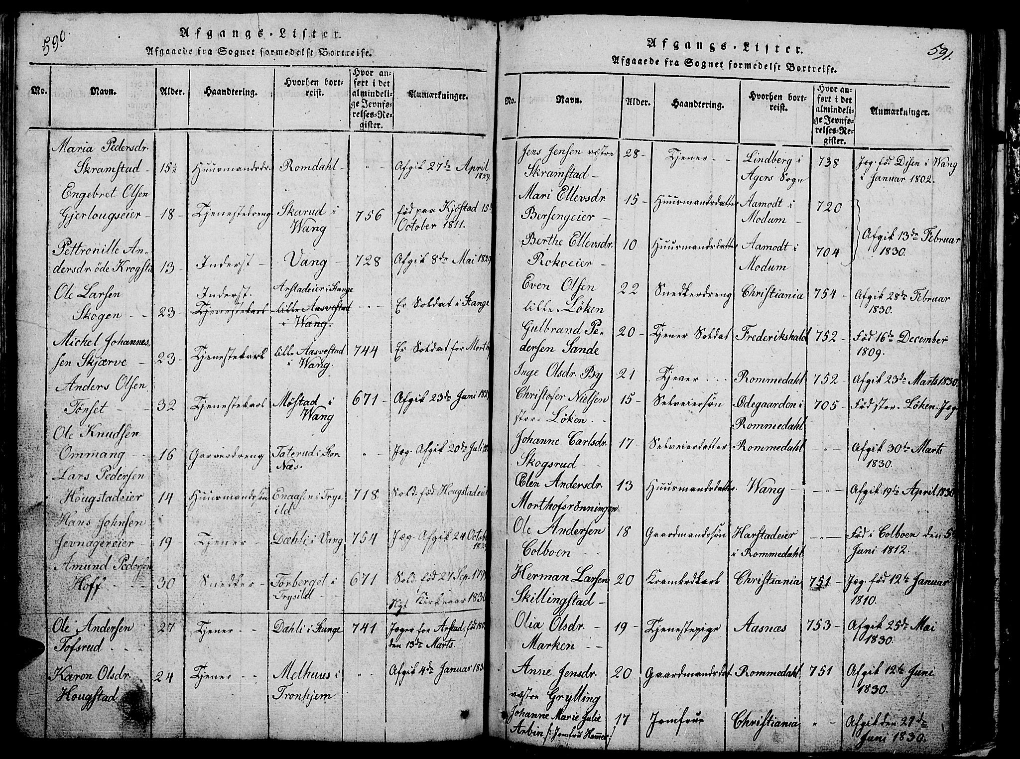 Løten prestekontor, AV/SAH-PREST-022/L/La/L0001: Parish register (copy) no. 1, 1812-1832, p. 590-591