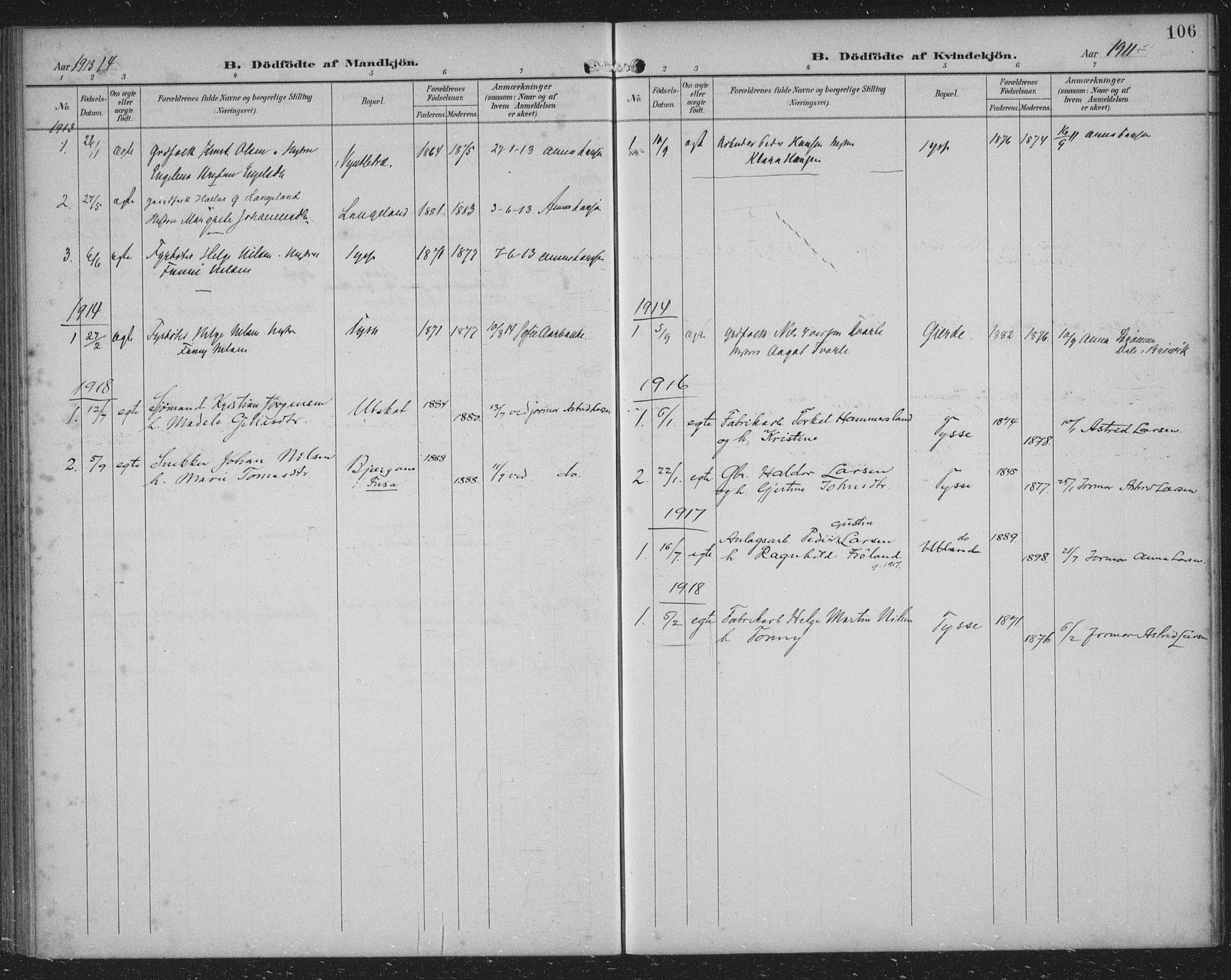 Samnanger Sokneprestembete, SAB/A-77501/H/Haa: Parish register (official) no. A 2, 1902-1918, p. 106