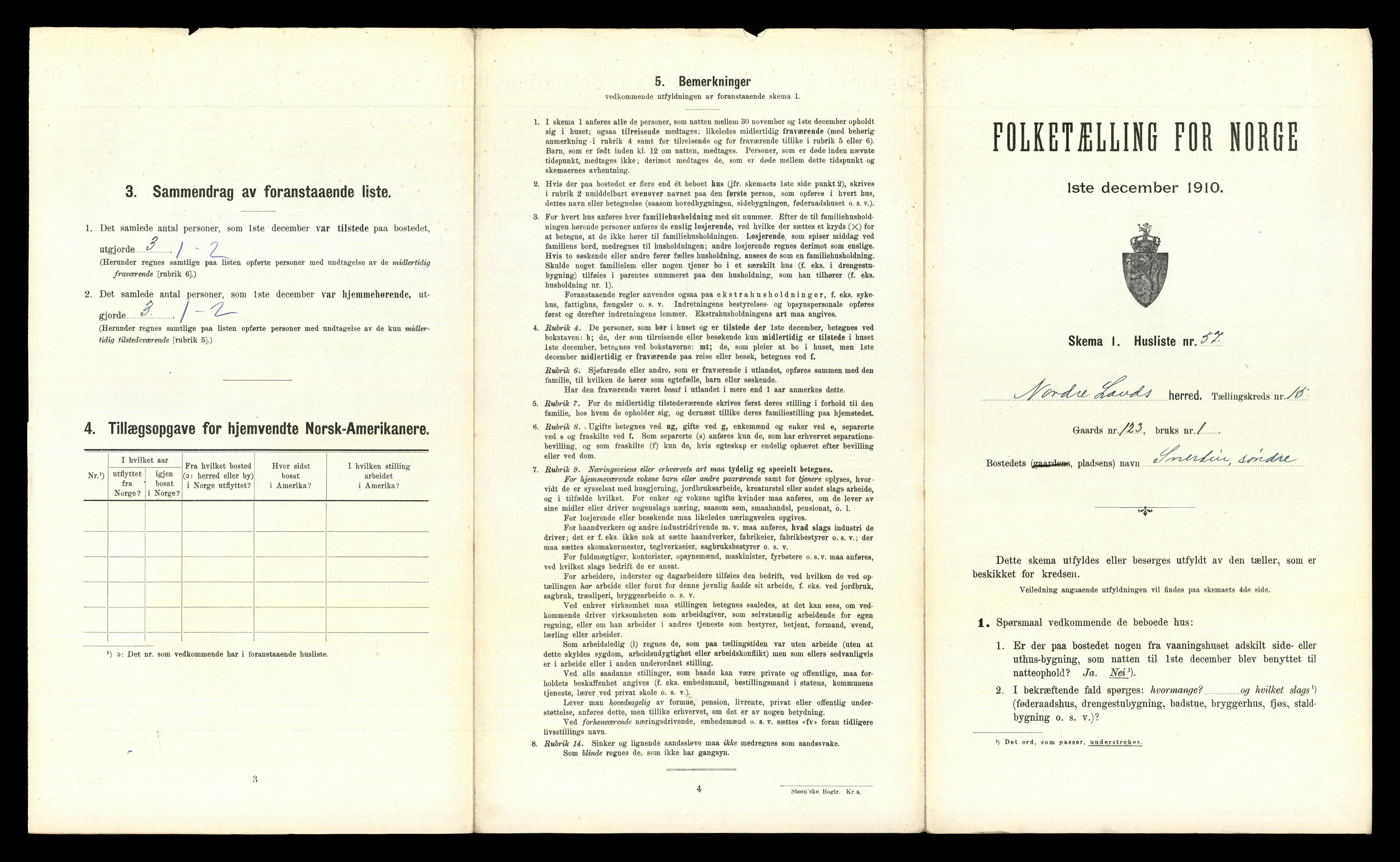 RA, 1910 census for Nordre Land, 1910, p. 1747