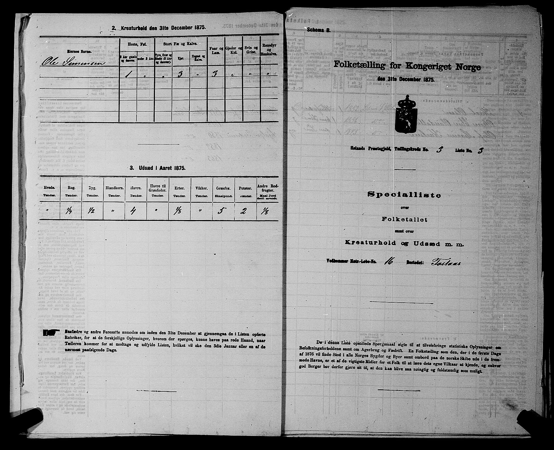 RA, 1875 census for 0221P Høland, 1875, p. 431