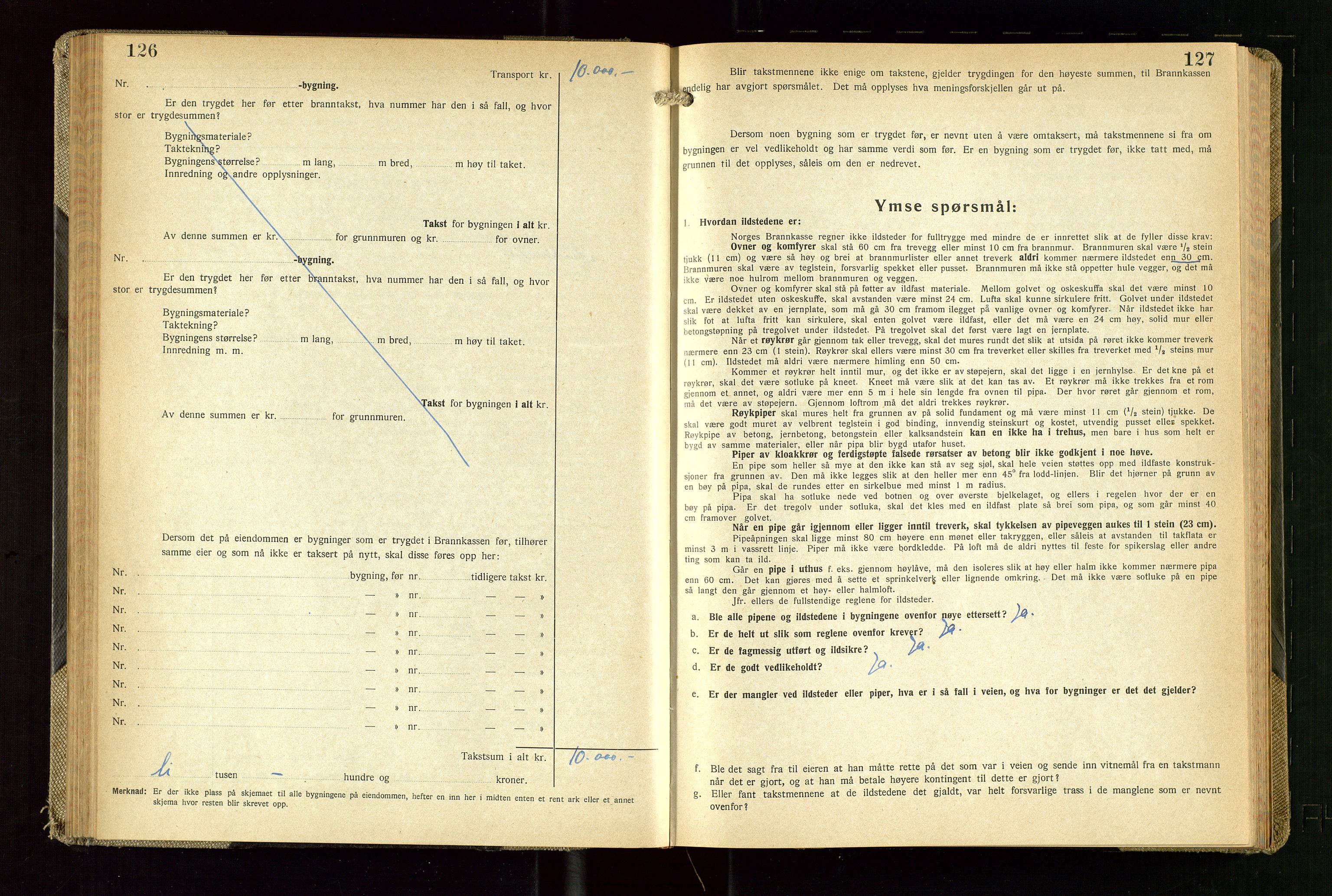 Skudenes lensmannskontor, AV/SAST-A-100444/Gob/L0003: "Brandtakstprotokoll", 1942-1954, p. 126-127