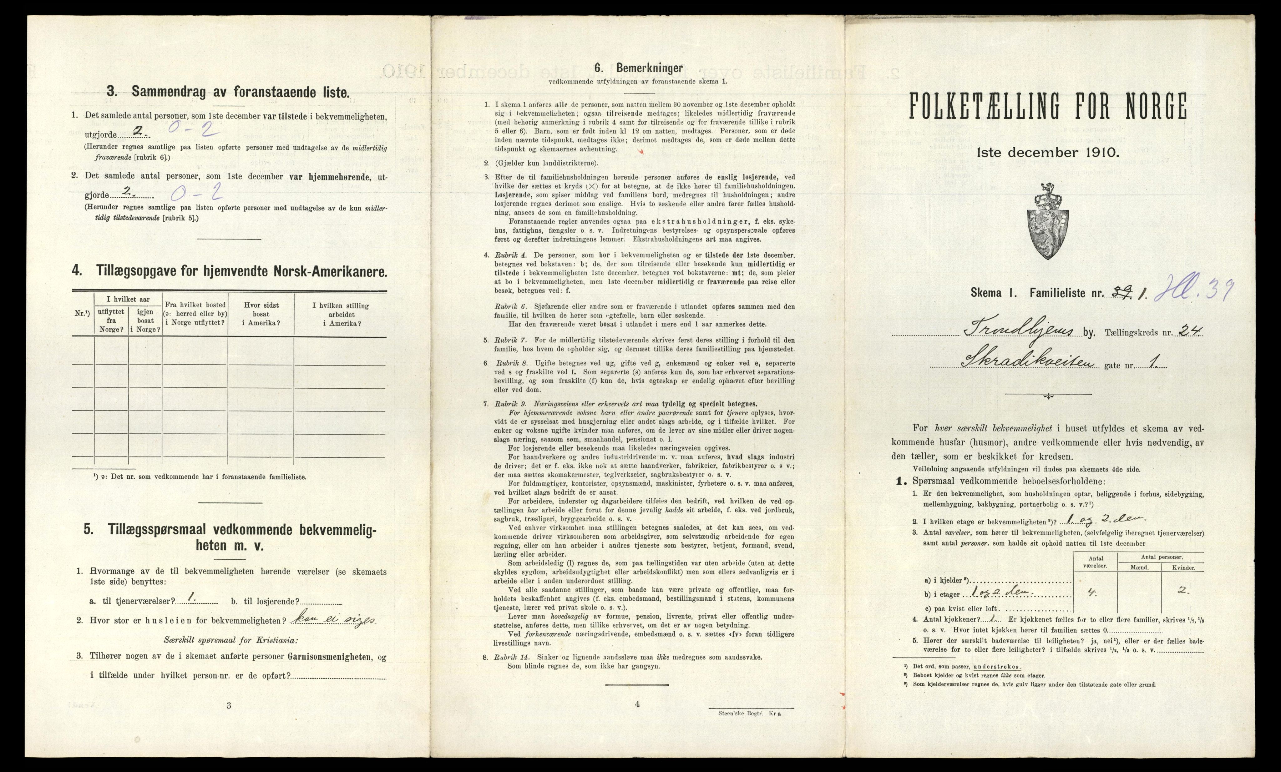 RA, 1910 census for Trondheim, 1910, p. 6797