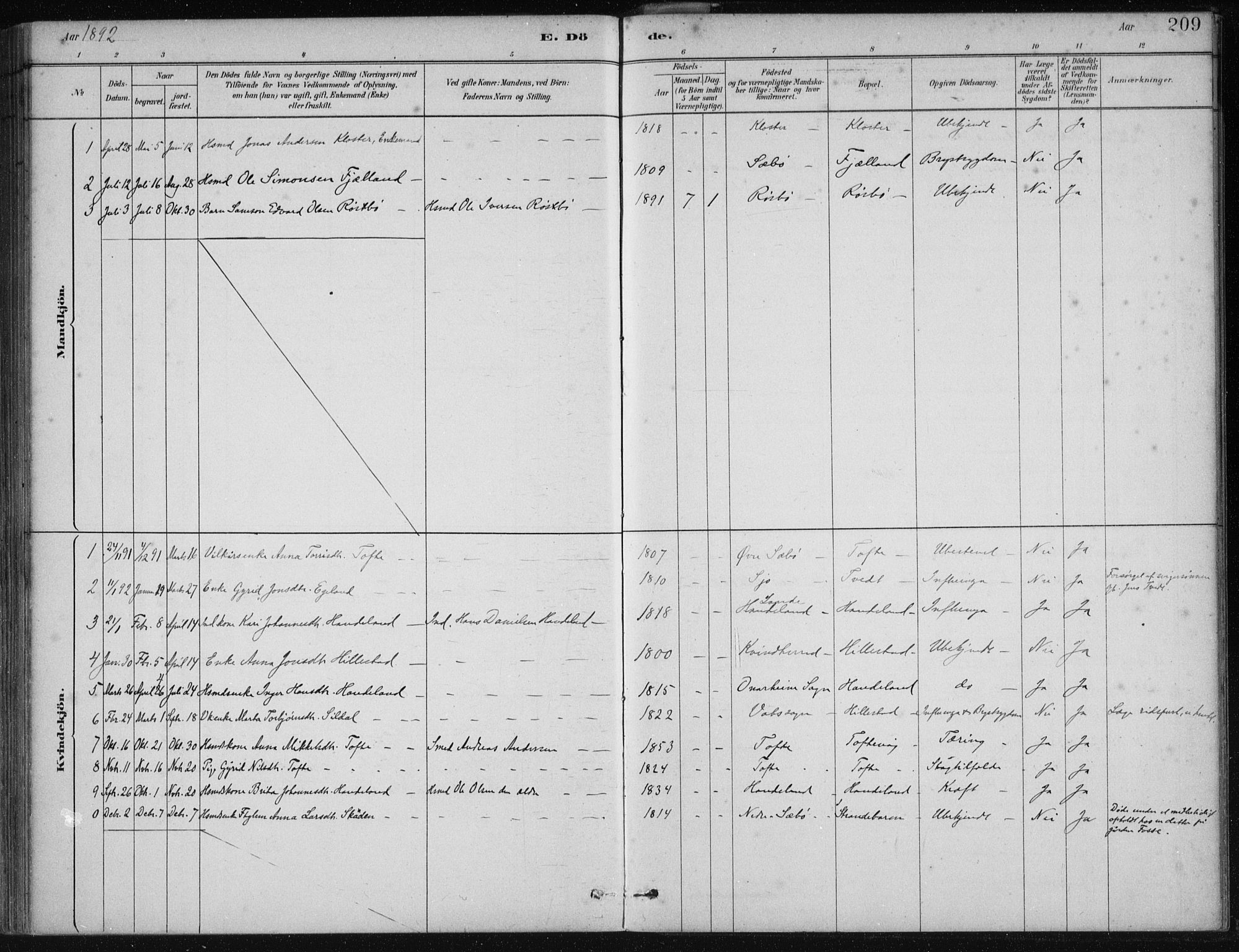 Fjelberg sokneprestembete, AV/SAB-A-75201/H/Haa: Parish register (official) no. C  1, 1879-1918, p. 209