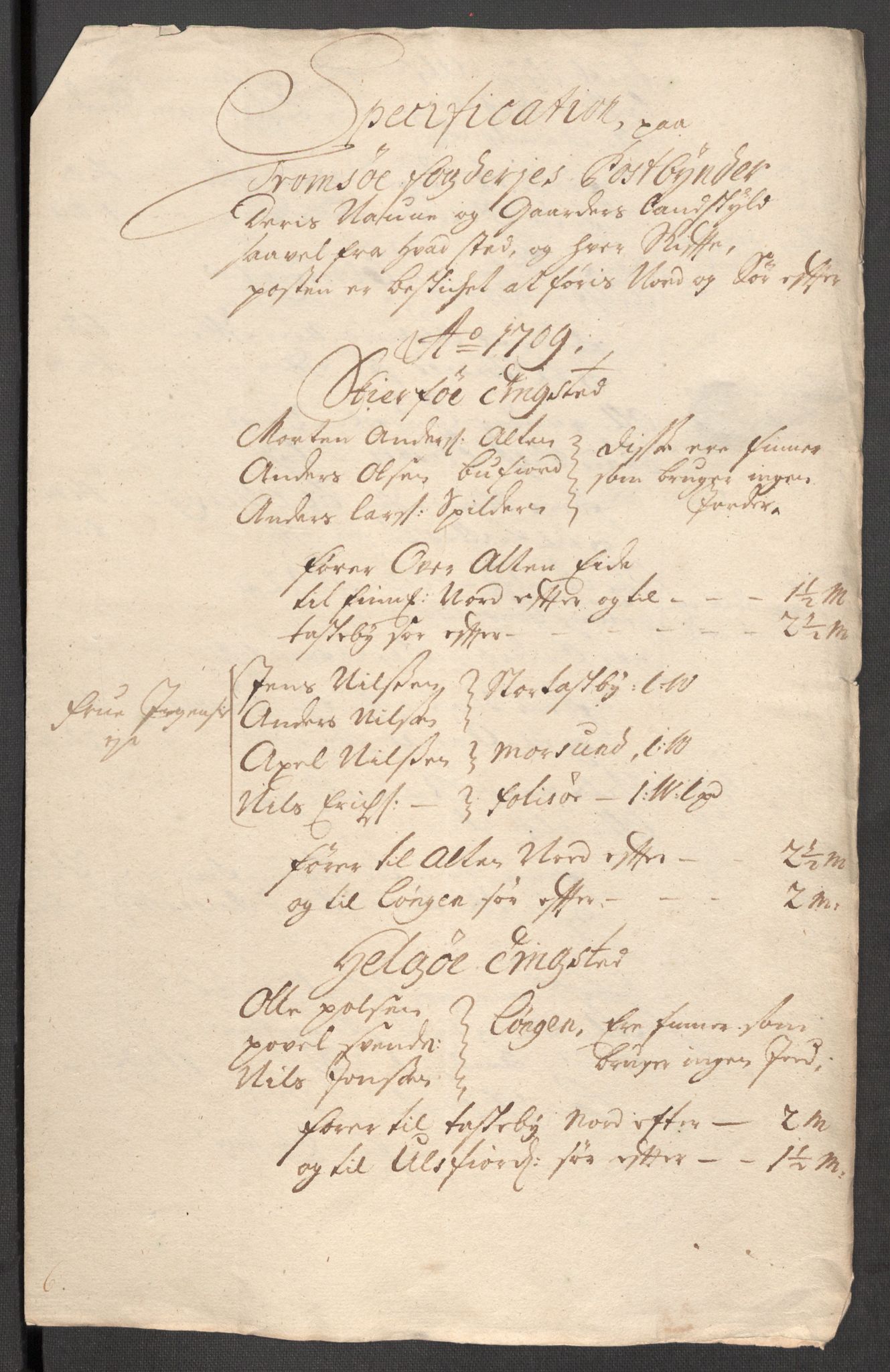 Rentekammeret inntil 1814, Reviderte regnskaper, Fogderegnskap, RA/EA-4092/R68/L4757: Fogderegnskap Senja og Troms, 1708-1710, p. 219