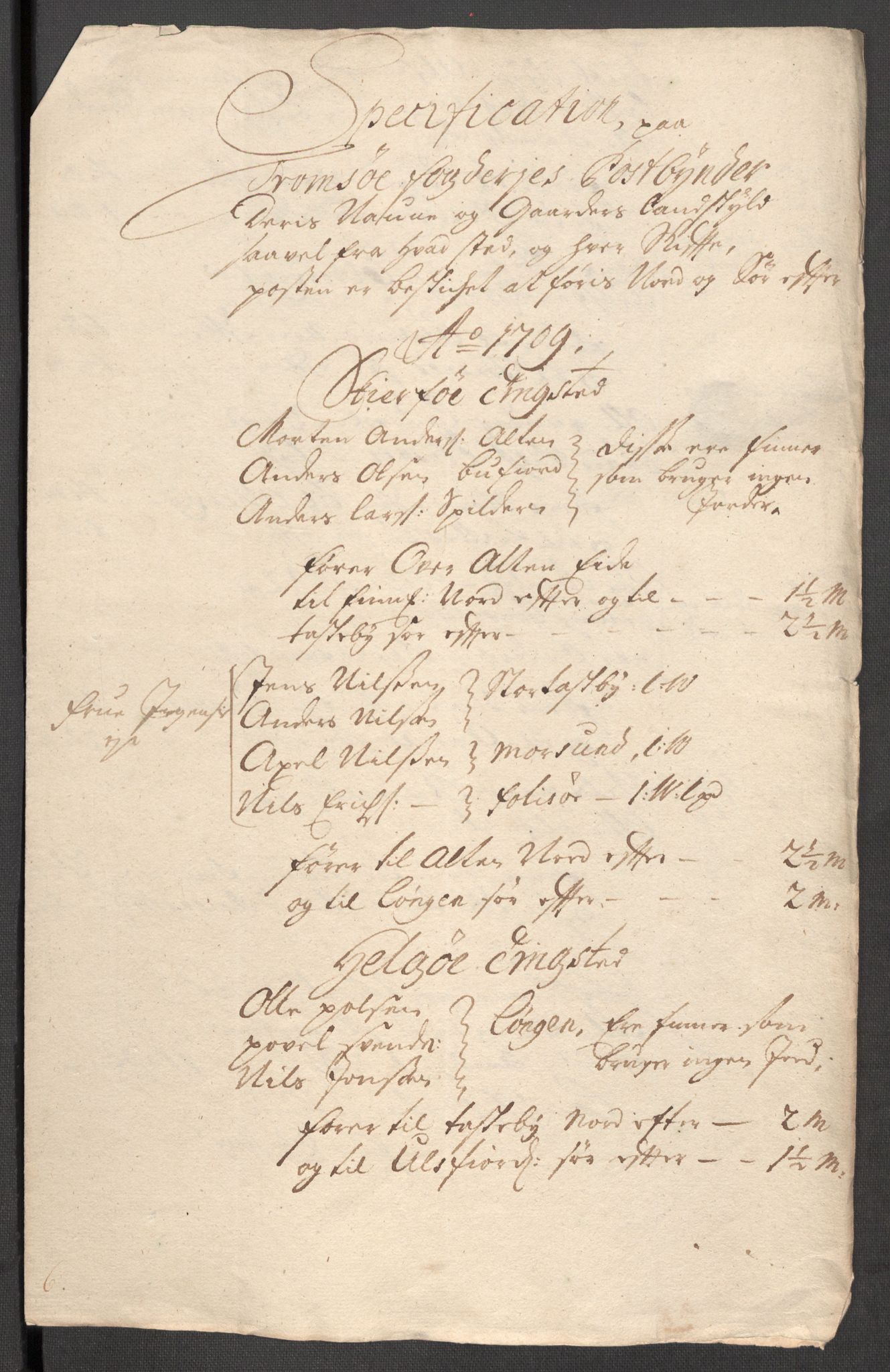 Rentekammeret inntil 1814, Reviderte regnskaper, Fogderegnskap, AV/RA-EA-4092/R68/L4757: Fogderegnskap Senja og Troms, 1708-1710, p. 219