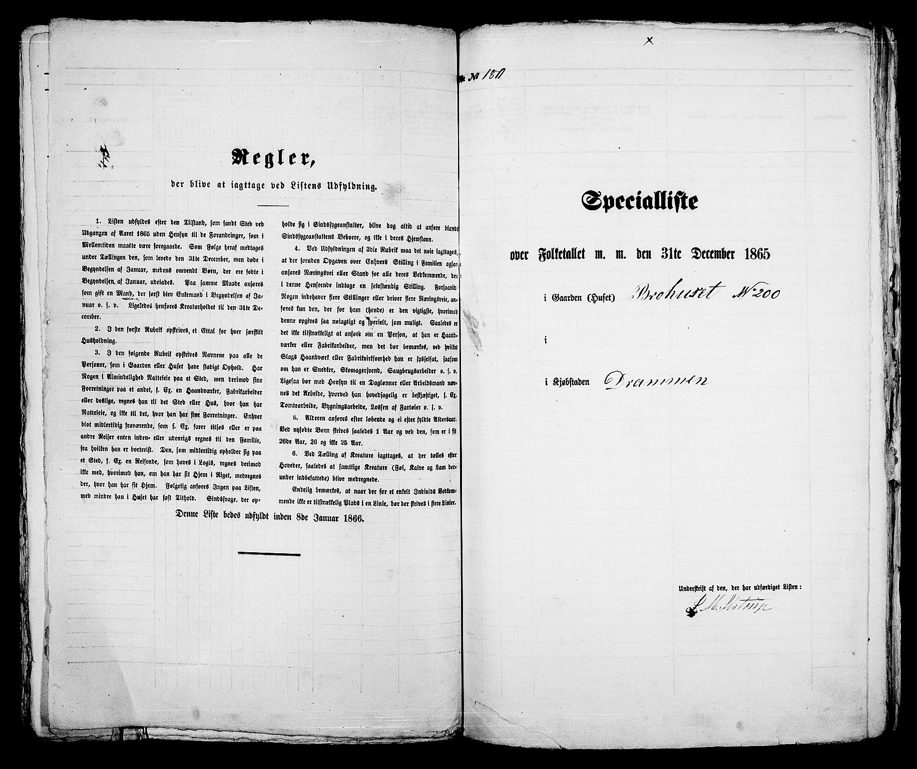 RA, 1865 census for Bragernes in Drammen, 1865, p. 386